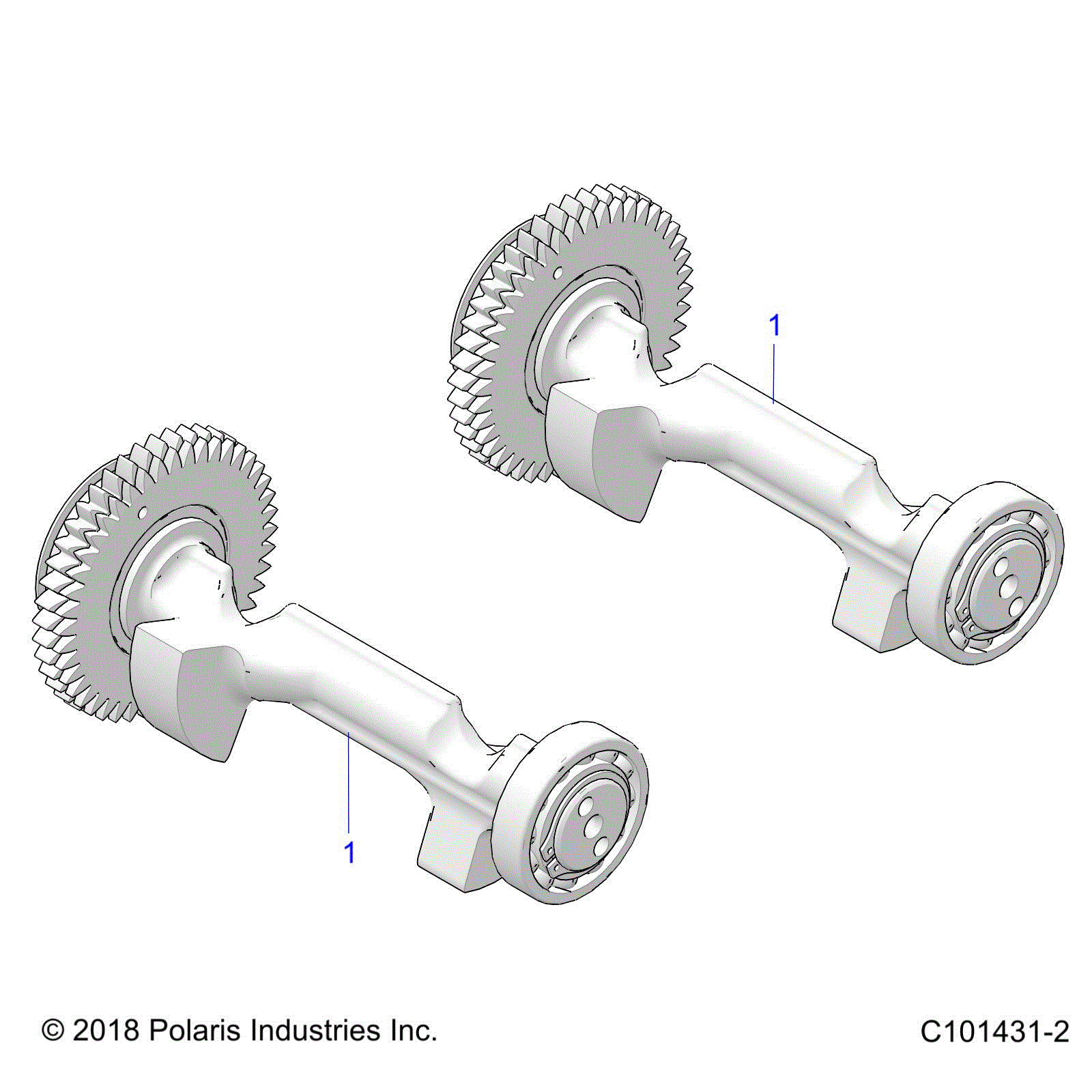 An Image of a Genuine Polaris Parts Schematic Diagram showing the schematic - ENGINE: BALANCE SHAFT - 2022 POLARIS SCRAMBLER 850 48"