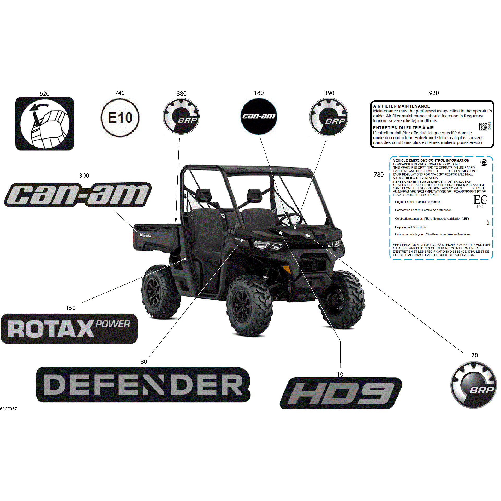 An Image of a Genuine Can-Am Parts Schematic Diagram showing the schematic - BODY - DECALS