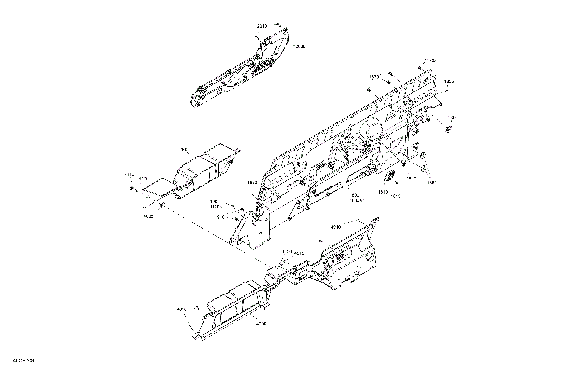 An Image of a Genuine Can-Am Parts Schematic Diagram showing the schematic - CAB INTERIOR - BACK WALL