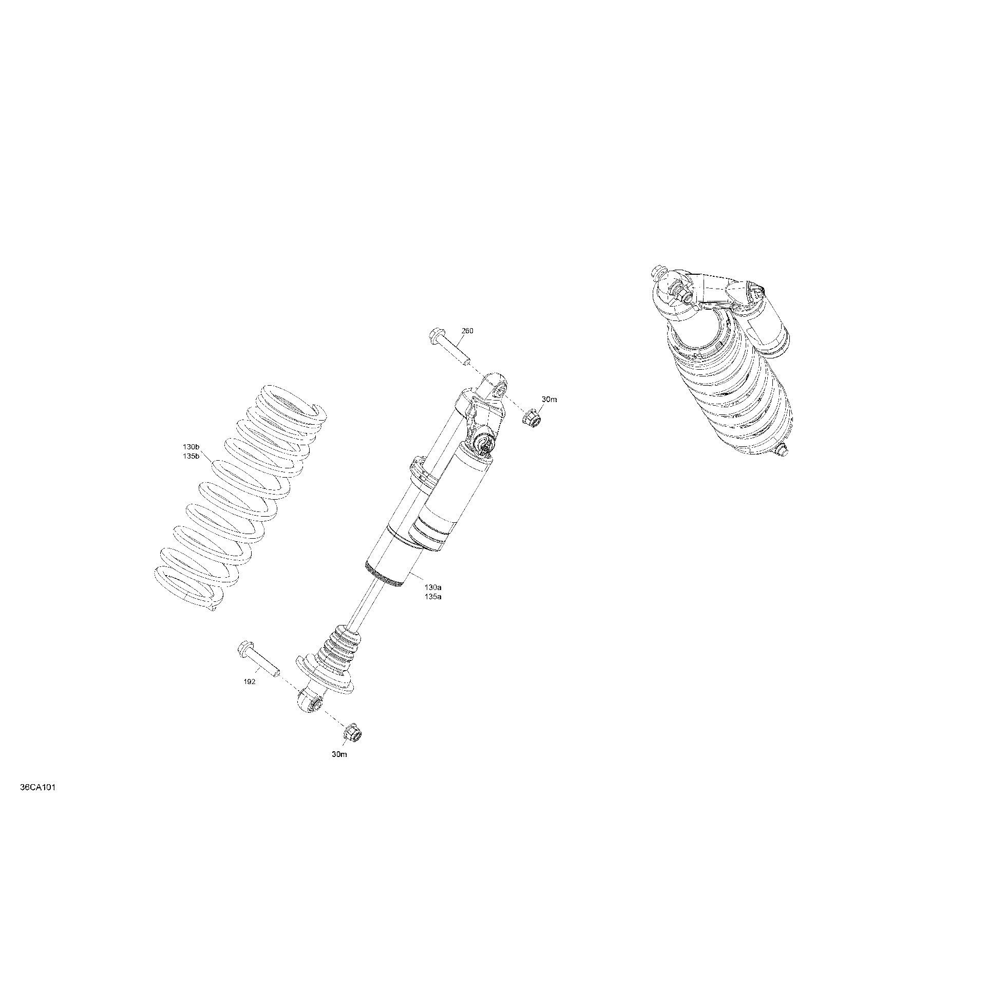 An Image of a Genuine Can-Am Parts Schematic Diagram showing the schematic - SUSPENSION - FRONT SHOCKS - XT P