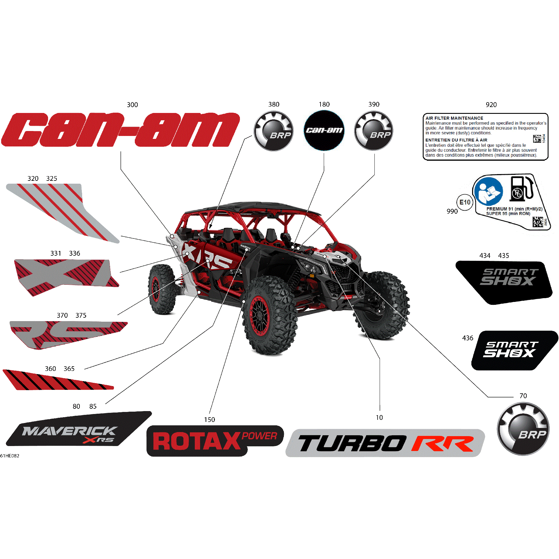 An Image of a Genuine Can-Am Parts Schematic Diagram showing the schematic - BODY - DECALS