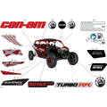 BODY - DECALS - 2025 CAN AM MAVERICK MAX TURBO RR X RS SAS 72 INCH - FIERY RED METALLIC - 72" WIDTH CALI