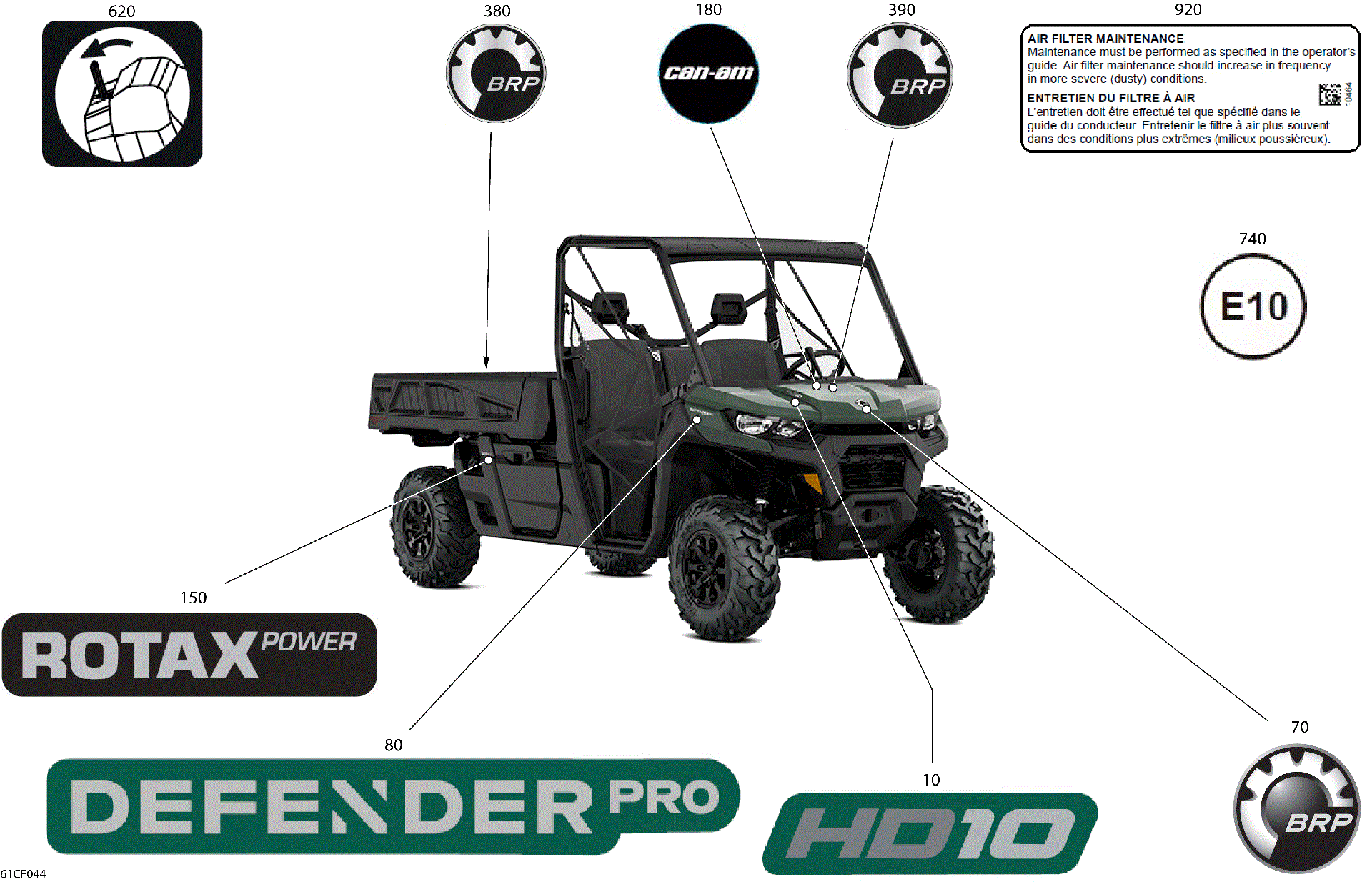 An Image of a Genuine Can-Am Parts Schematic Diagram showing the schematic - BODY - DECALS