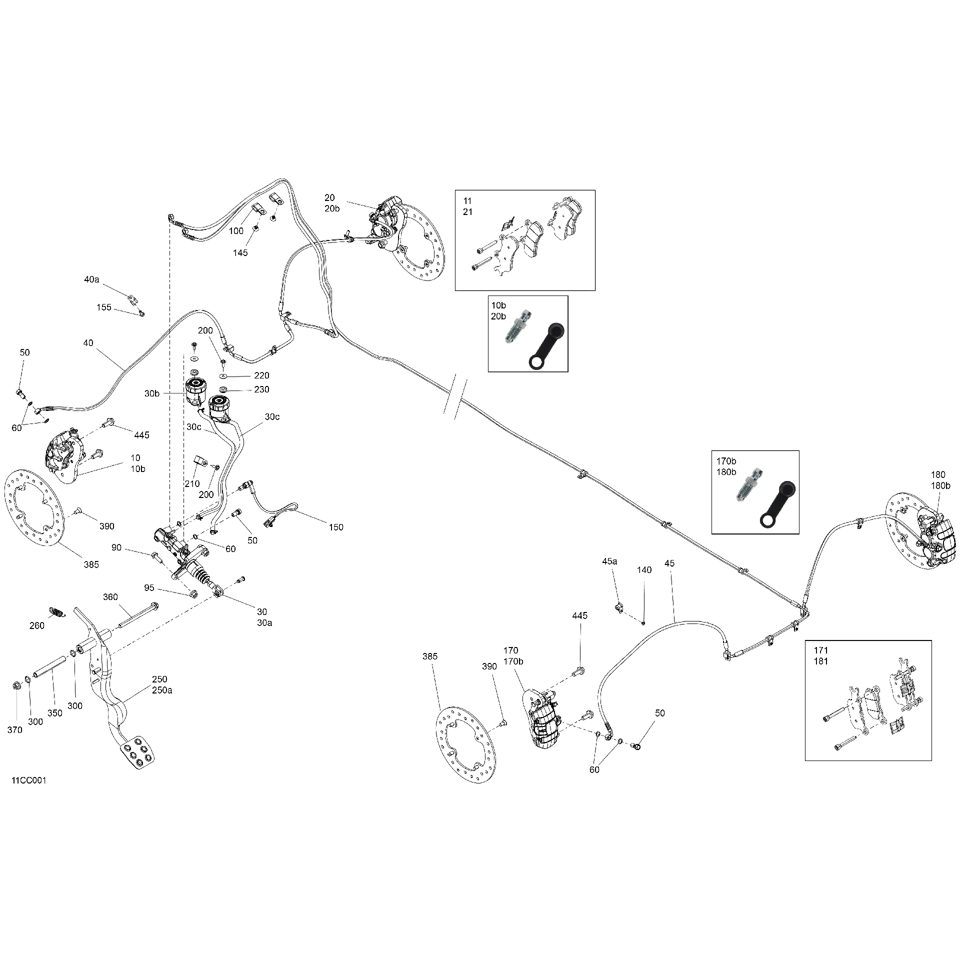 An Image of a Genuine Can-Am Parts Schematic Diagram showing the schematic - MECHANIC - BRAKE SYSTEM