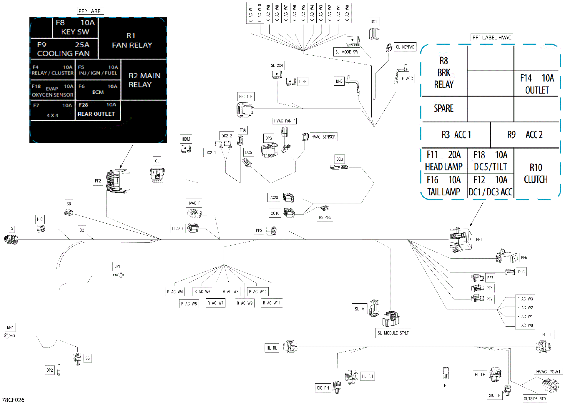 An Image of a Genuine Can-Am Parts Schematic Diagram showing the schematic - ELECTRIC - MAIN HARNESS - 710008772