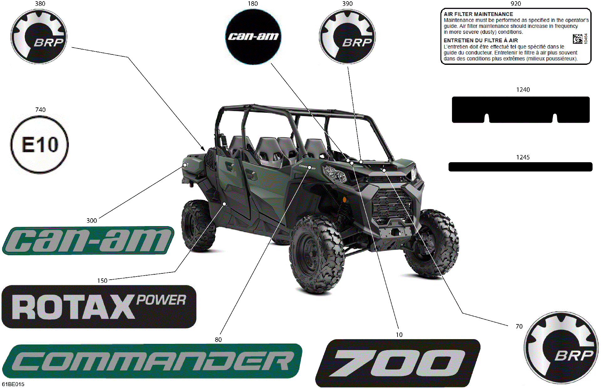 An Image of a Genuine Can-Am Parts Schematic Diagram showing the schematic - BODY - DECALS