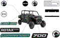 BODY - DECALS - 2025 CAN AM COMMANDER MAX 700 DPS - COMPASS GREEN - 60" WIDTH CALI