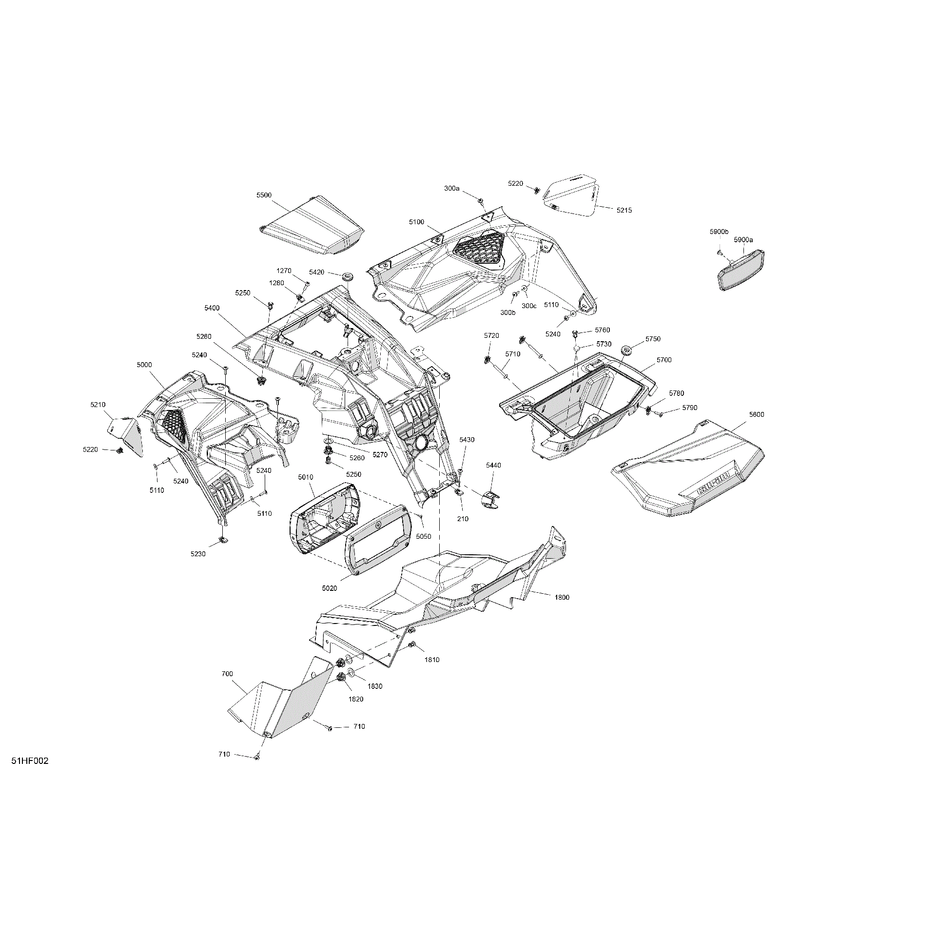 An Image of a Genuine Can-Am Parts Schematic Diagram showing the schematic - CAB INTERIOR - DASHBOARD