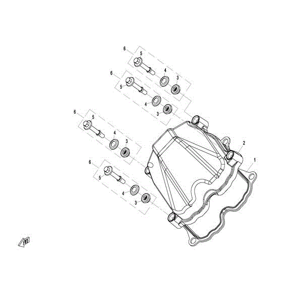 An Image of a Genuine CFMOTO Parts Schematic Diagram showing the schematic - CYLINDER HEAD COVER ASSY - 2015 CFMOTO UFORCE 800