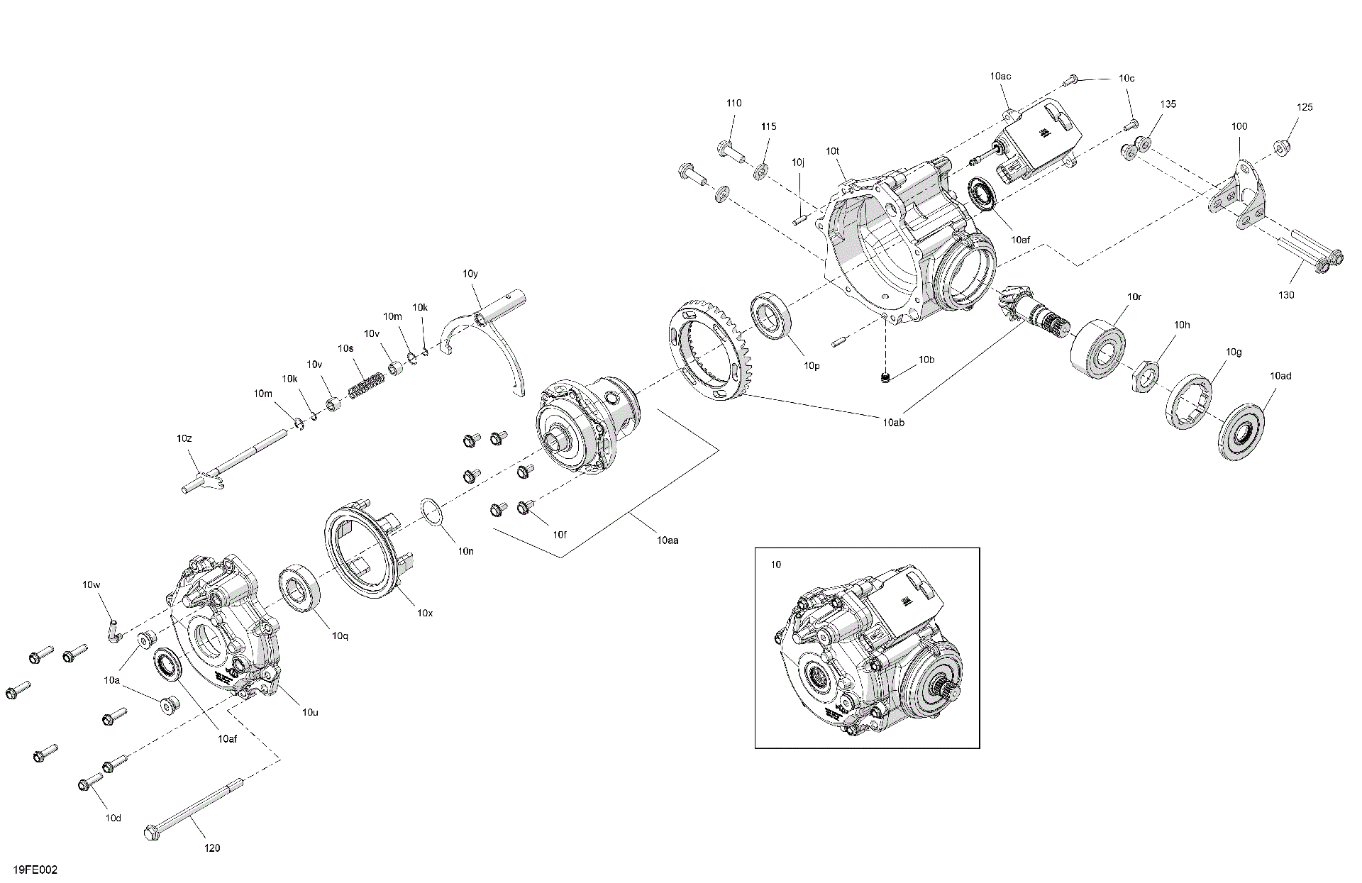 An Image of a Genuine Can-Am Parts Schematic Diagram showing the schematic - DRIVE - FRONT - DIFFERENTIAL PARTS