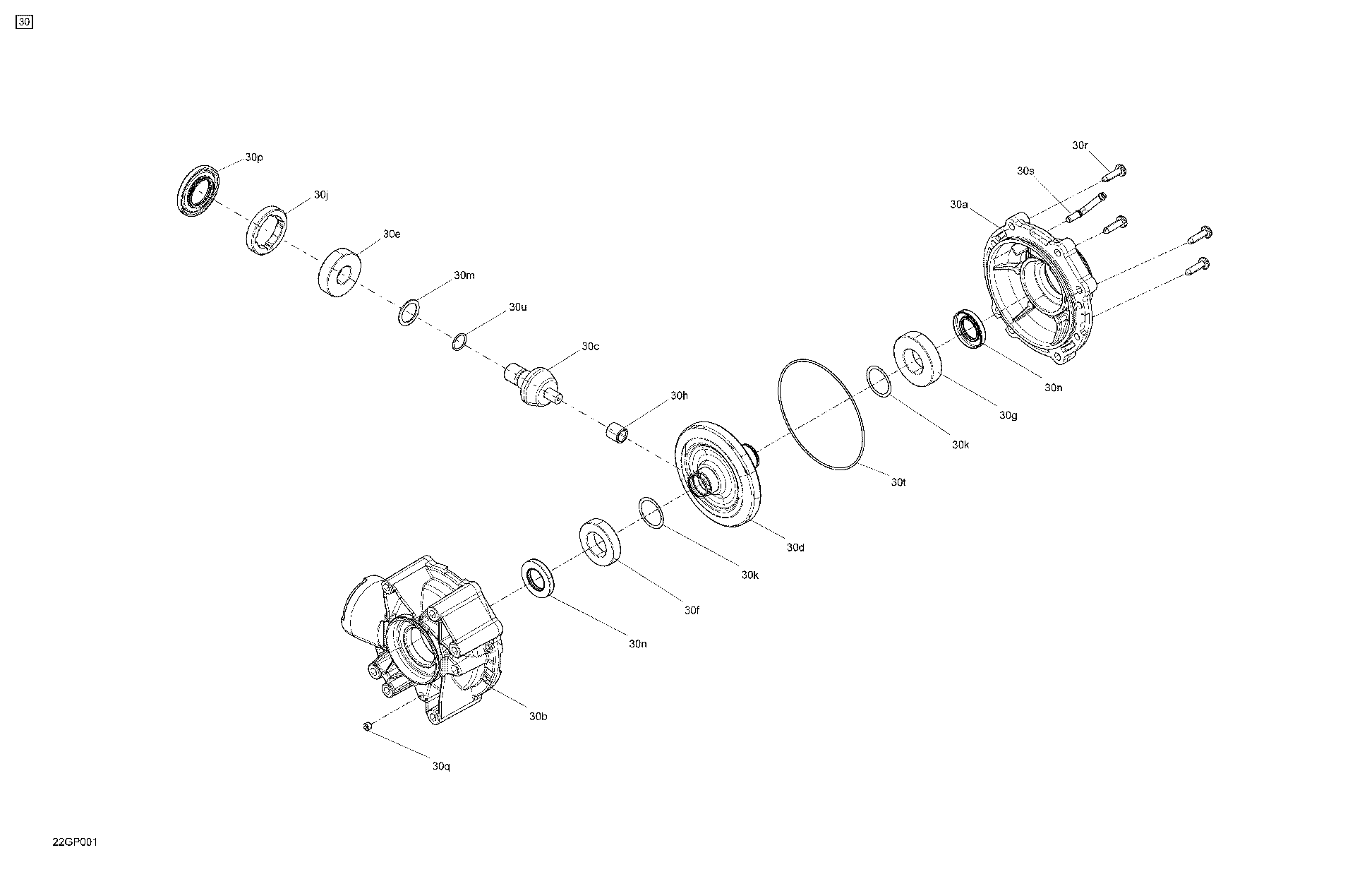 An Image of a Genuine Can-Am Parts Schematic Diagram showing the schematic - DRIVE - FINAL DRIVE UNIT