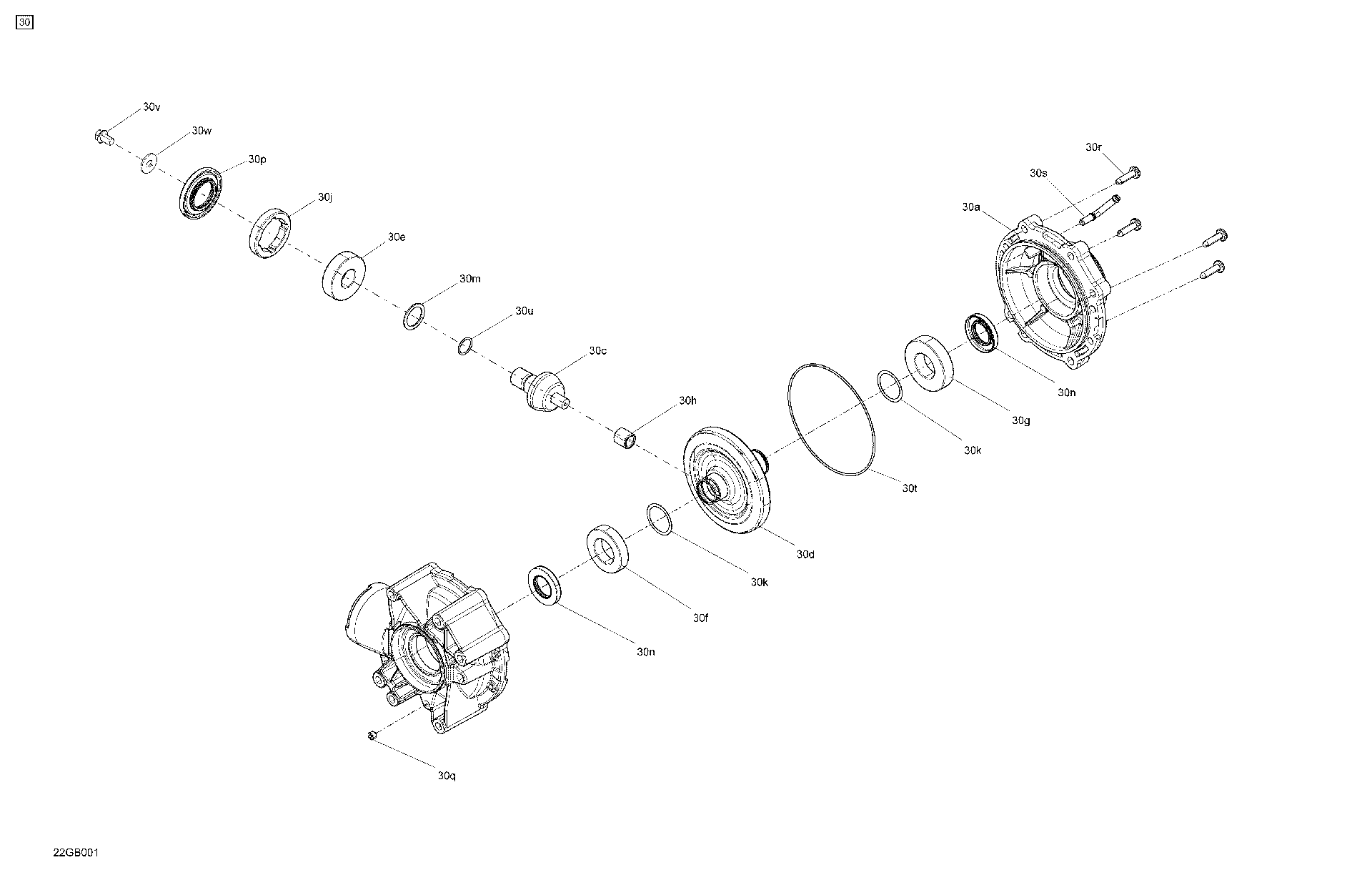 An Image of a Genuine Can-Am Parts Schematic Diagram showing the schematic - DRIVE - FINAL DRIVE UNIT