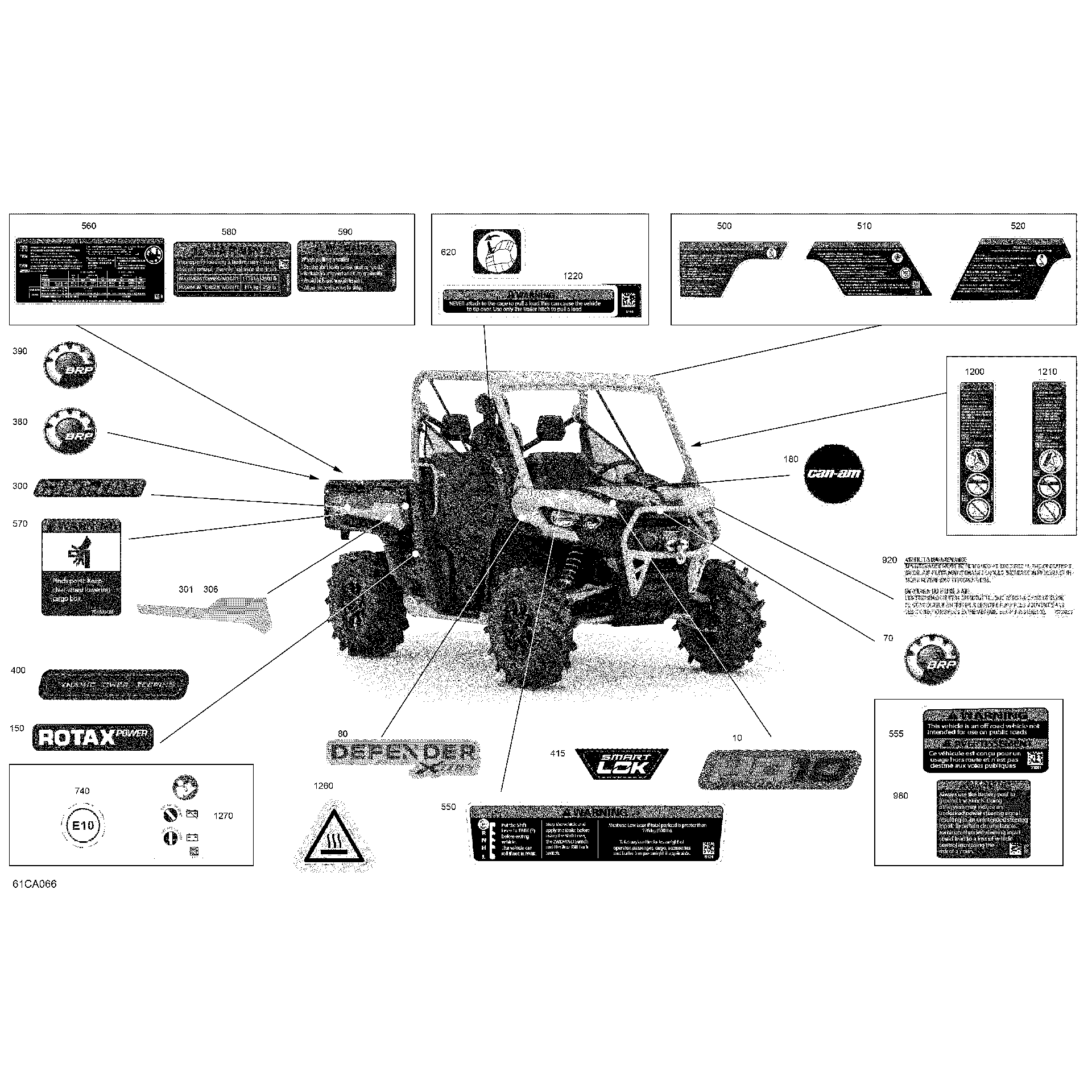 An Image of a Genuine Can-Am Parts Schematic Diagram showing the schematic - BODY - DECALS