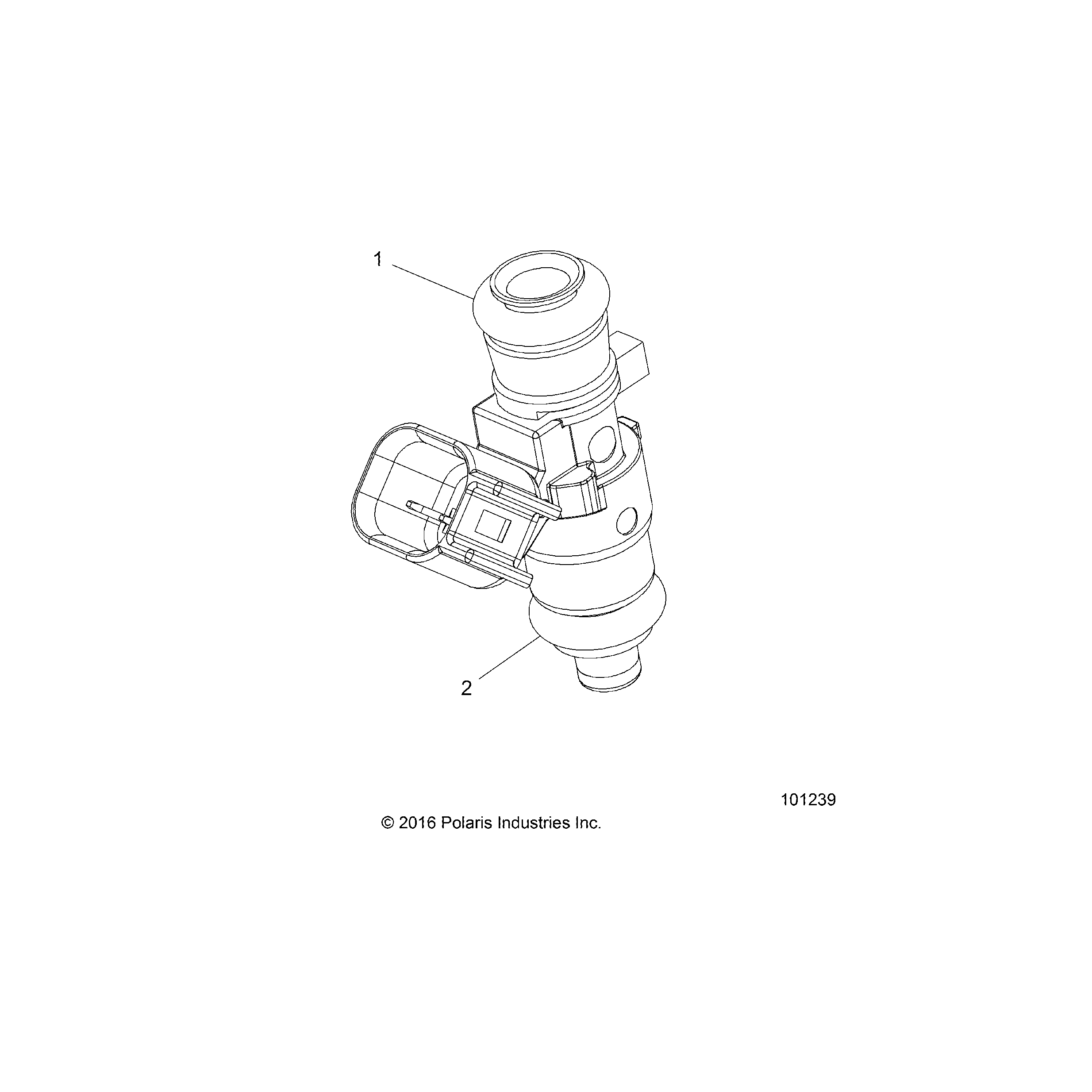 An Image of a Genuine Polaris Parts Schematic Diagram showing the schematic - ENGINE: FUEL INJECTOR 2521068 O-RINGS - 2016 POLARIS SPORTSMAN 570 SP