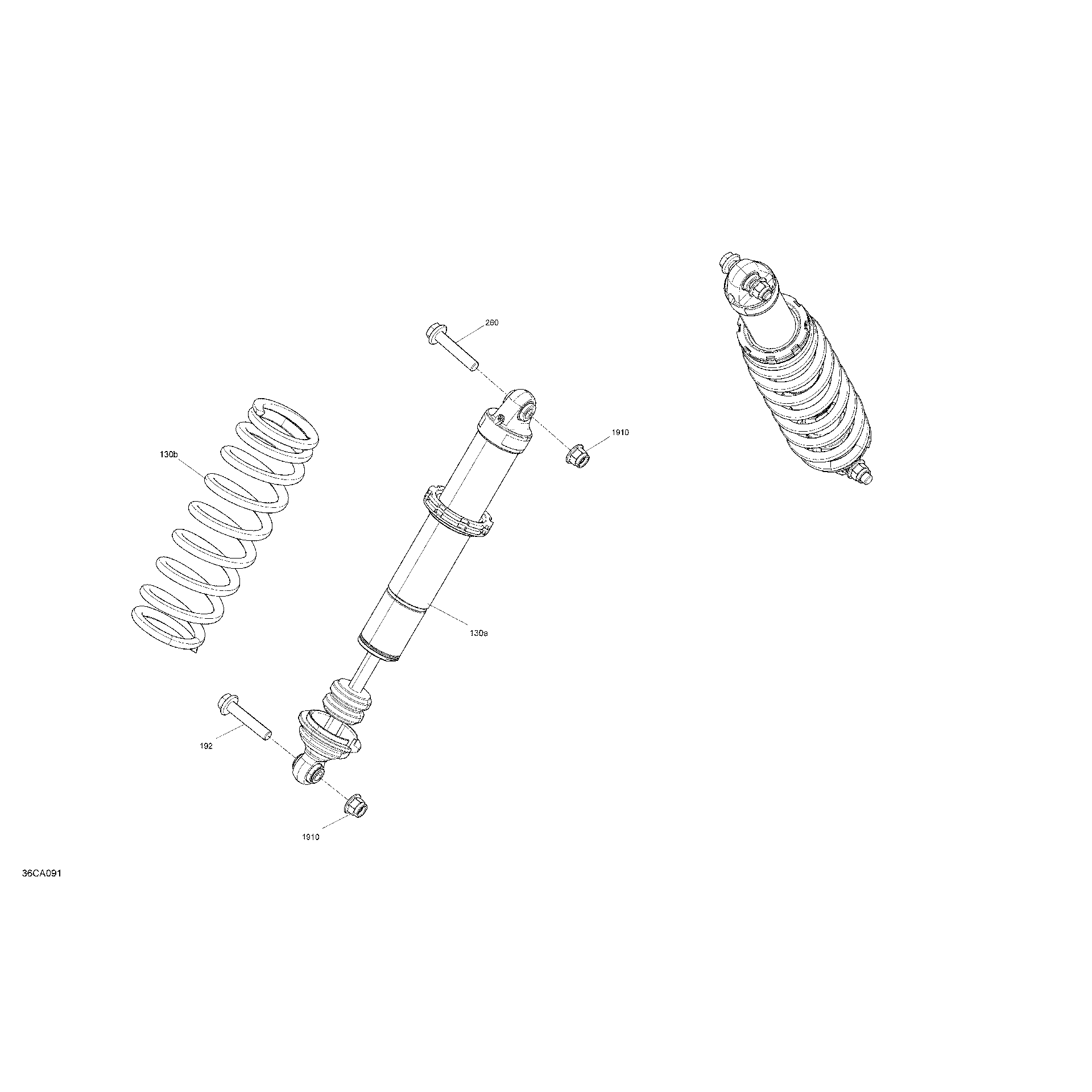 An Image of a Genuine Can-Am Parts Schematic Diagram showing the schematic - SUSPENSION - FRONT SHOCKS - BASE