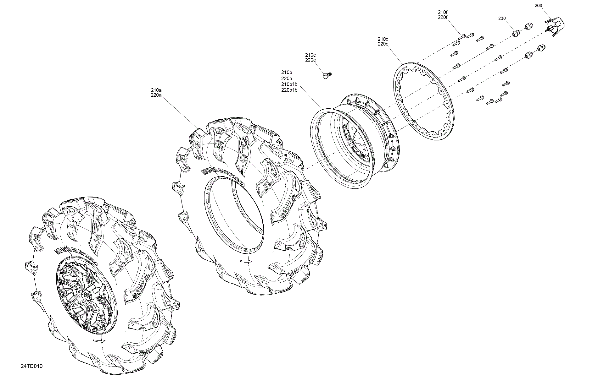 An Image of a Genuine Can-Am Parts Schematic Diagram showing the schematic - DRIVE - FRONT WHEELS