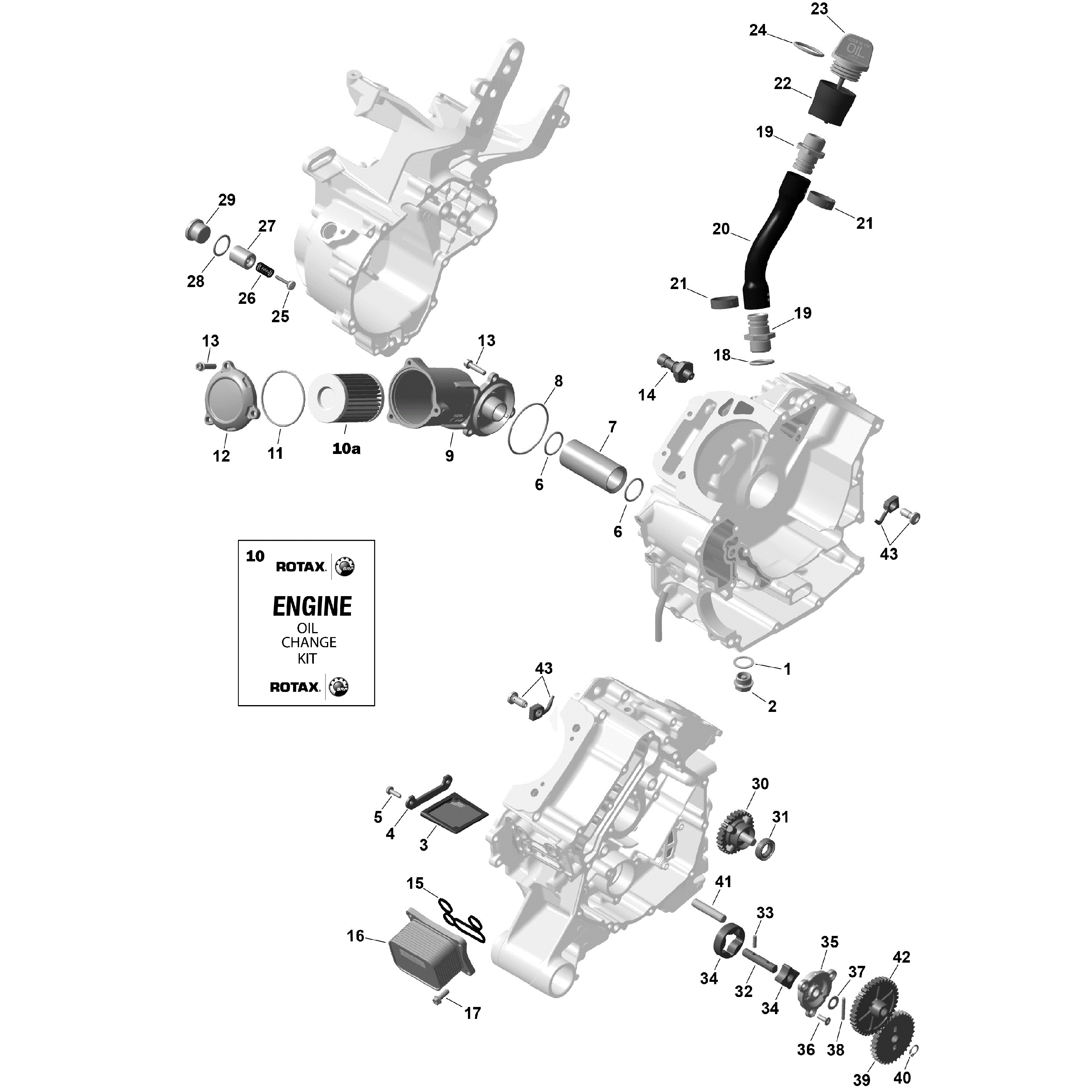 An Image of a Genuine Can-Am Parts Schematic Diagram showing the schematic - ROTAX - ENGINE LUBRICATION