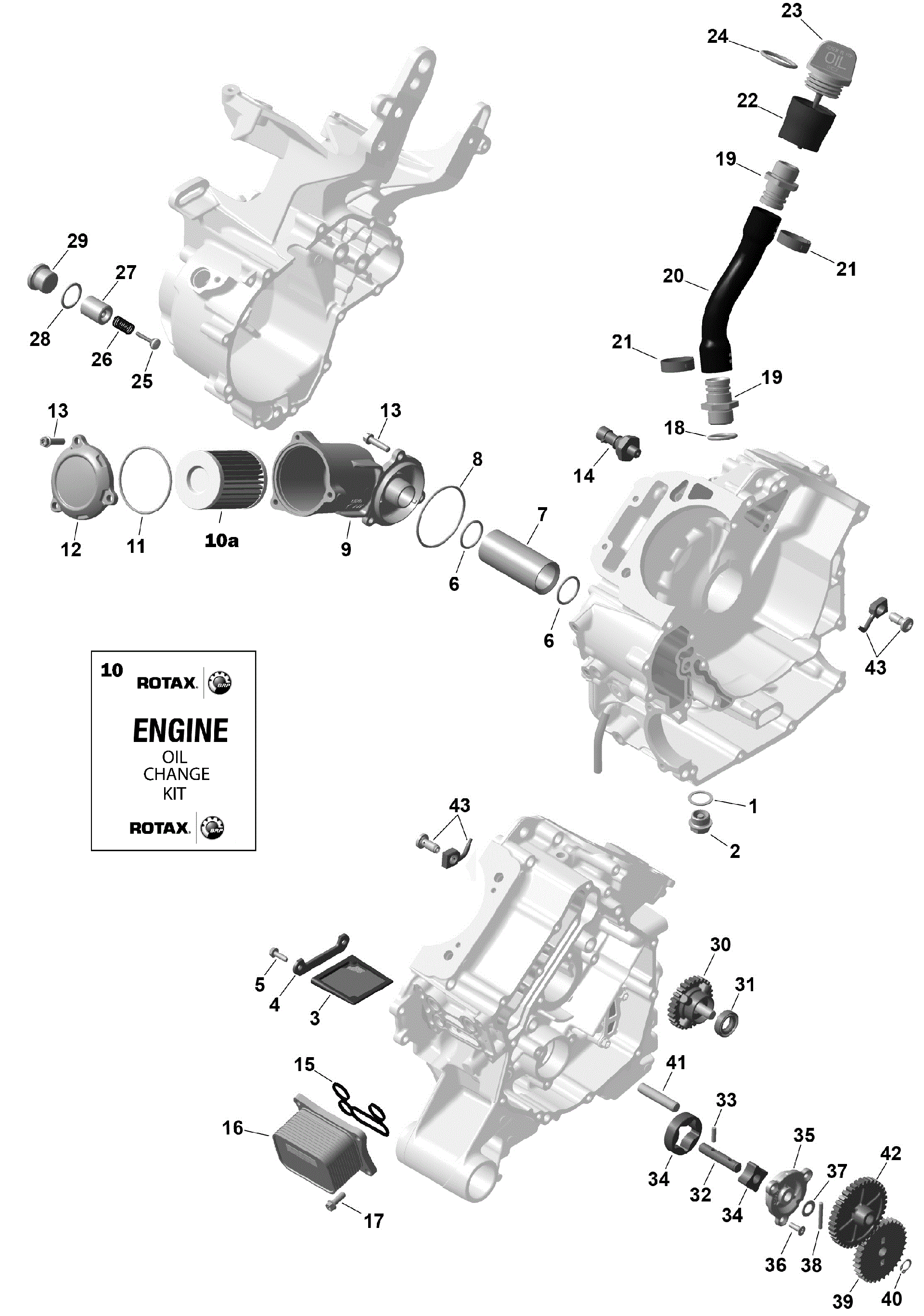 An Image of a Genuine Can-Am Parts Schematic Diagram showing the schematic - ROTAX - ENGINE LUBRICATION