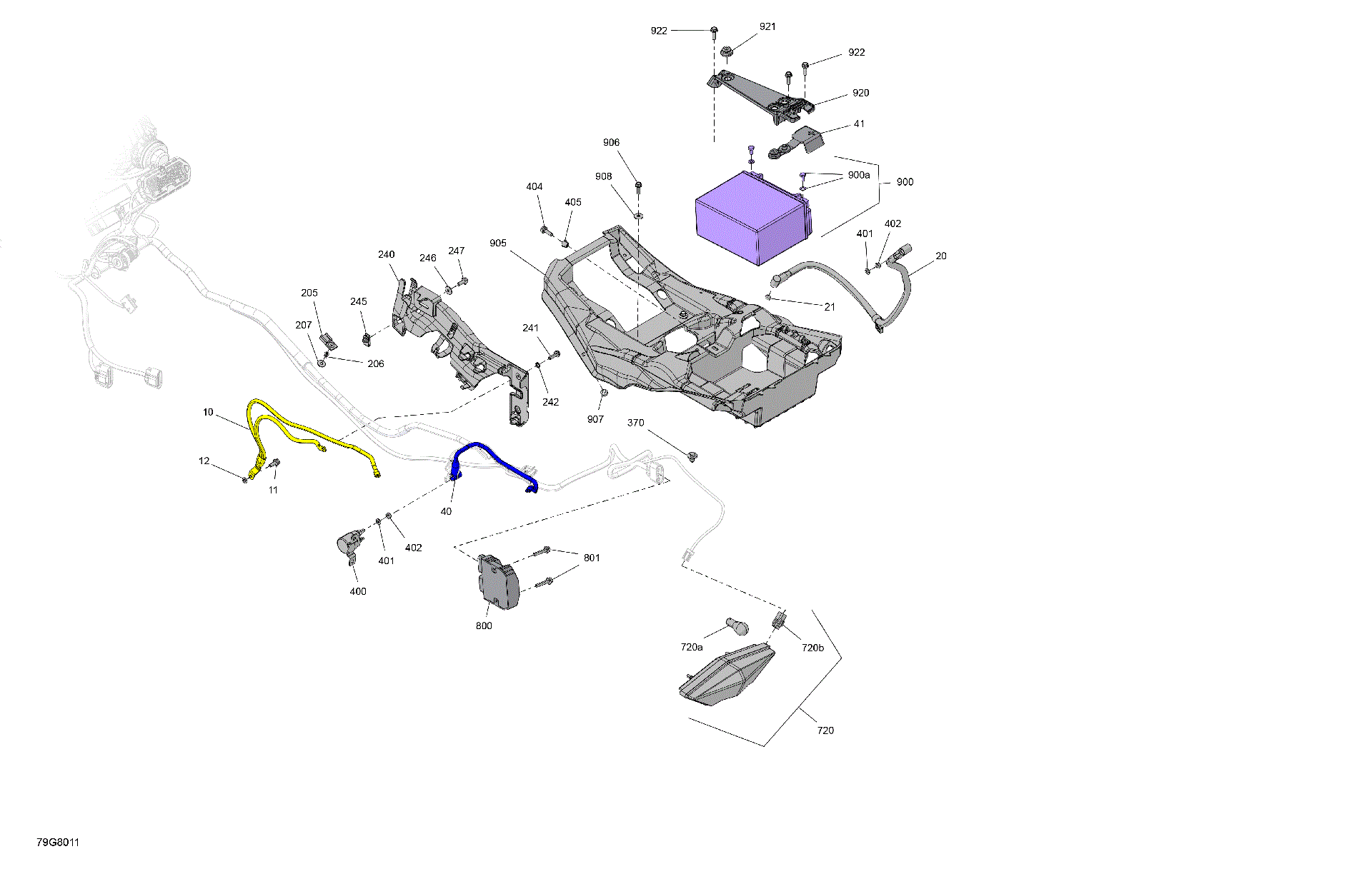 An Image of a Genuine Can-Am Parts Schematic Diagram showing the schematic - ELECTRIC - REAR SECTION