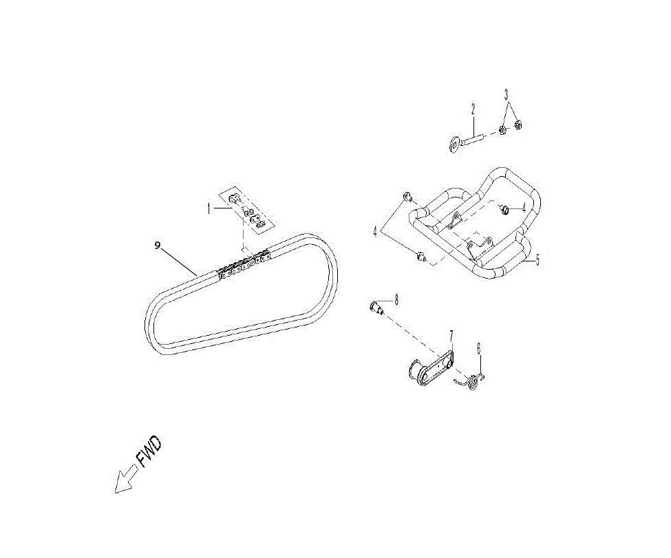 An Image of a Genuine Can-Am Parts Schematic Diagram showing the schematic - DRIVE - CHAIN 70