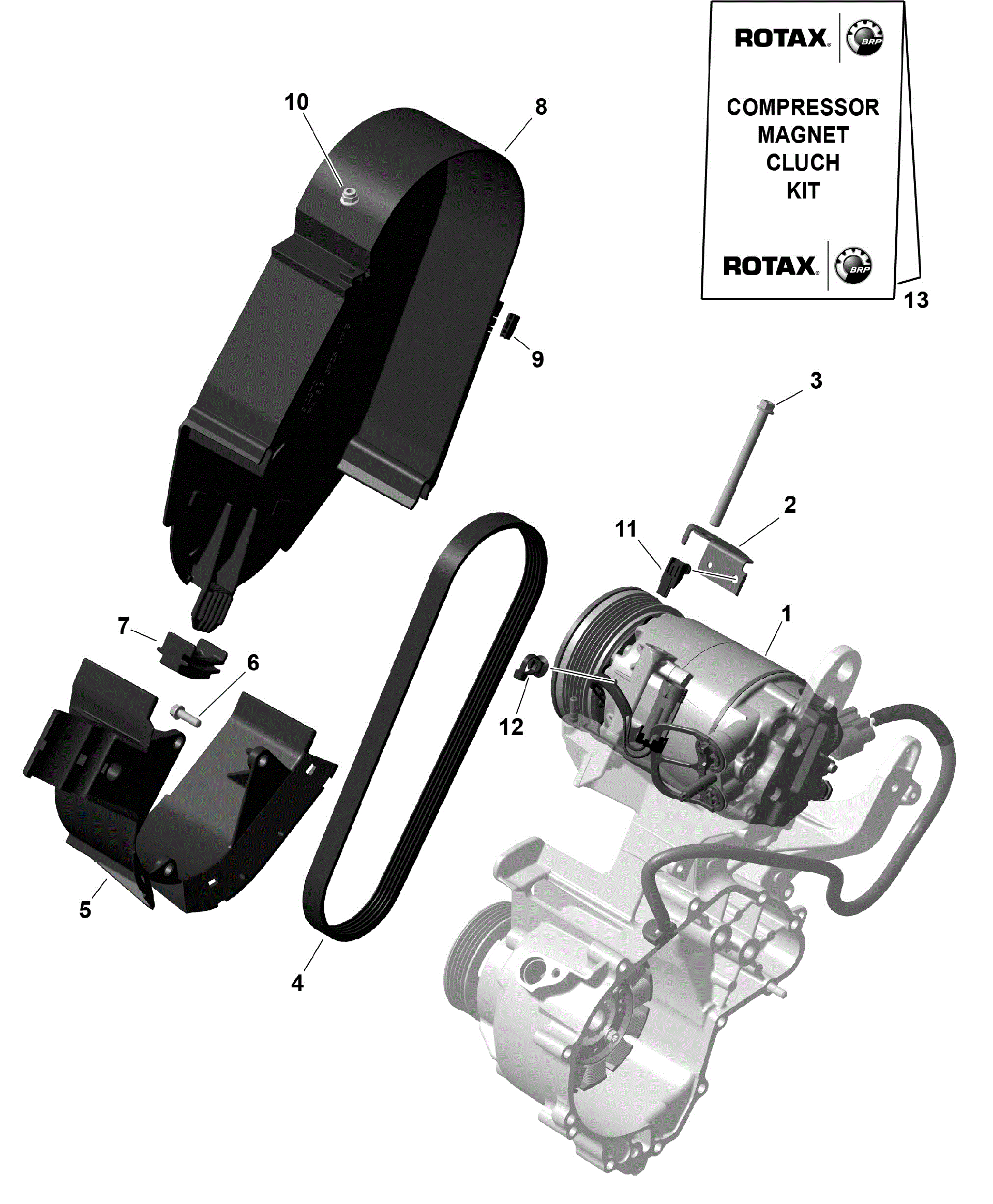 An Image of a Genuine Can-Am Parts Schematic Diagram showing the schematic - ROTAX - AIR CONDITIONNING