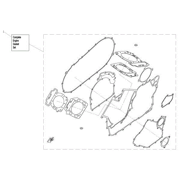 An Image of a Genuine CFMOTO Parts Schematic Diagram showing the schematic - ENGINE GASKET SET - 2017 CFMOTO UFORCE 800 EPS