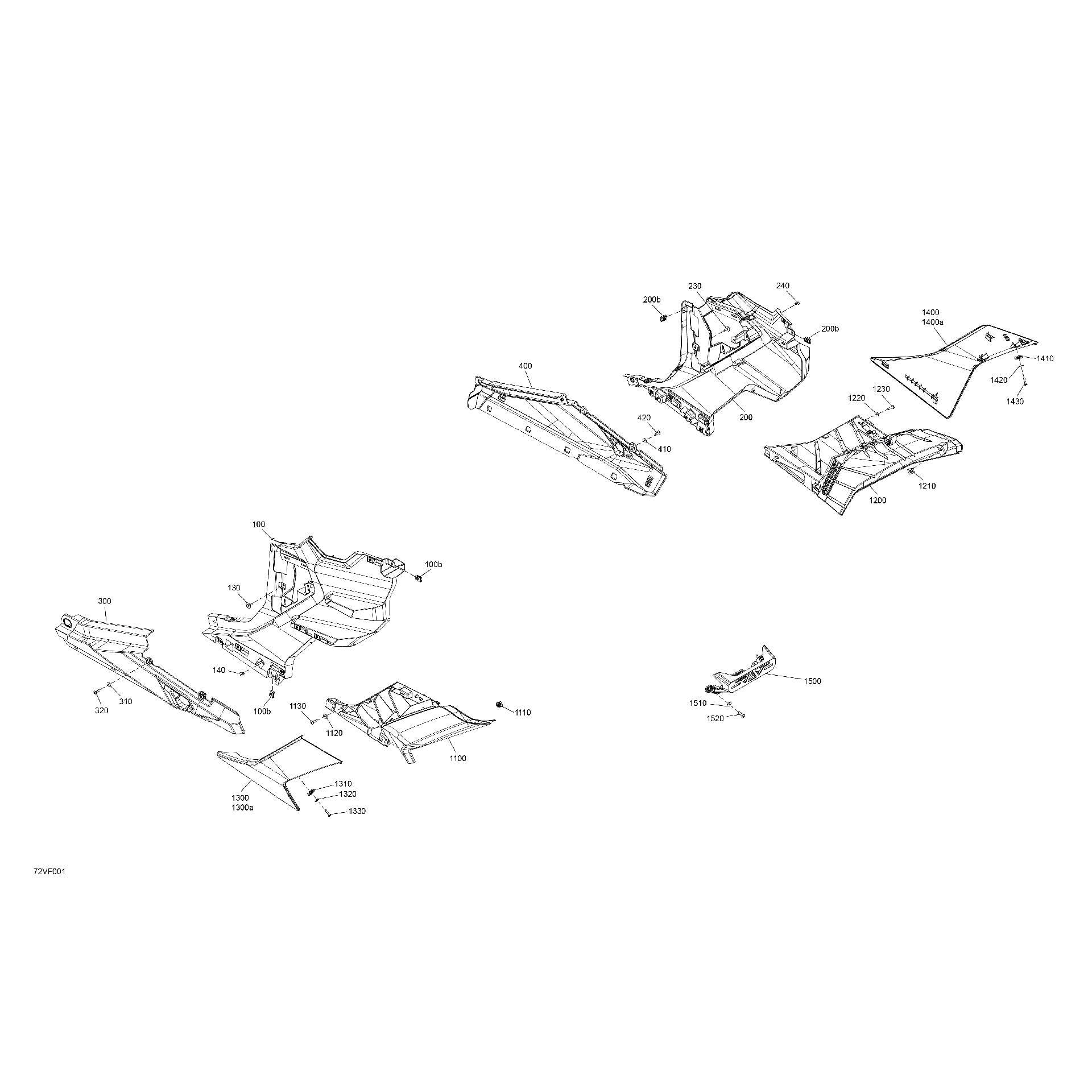 An Image of a Genuine Can-Am Parts Schematic Diagram showing the schematic - BODY - REAR SECTION
