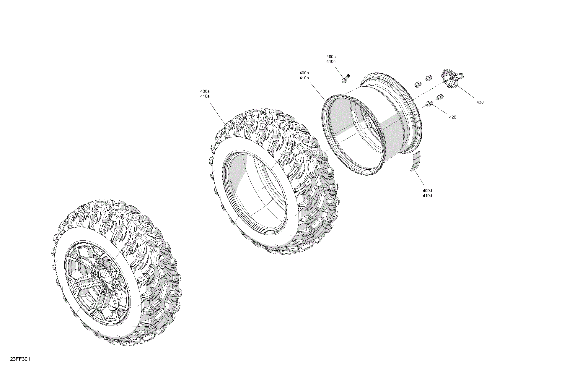 An Image of a Genuine Can-Am Parts Schematic Diagram showing the schematic - DRIVE - REAR WHEELS