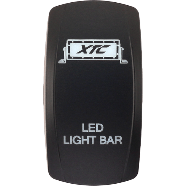 Black rectangular Dash Switch Rocker Face LED Light Bar by XTC Power, labeled LED LIGHT BAR in white text with the XTC logo above.