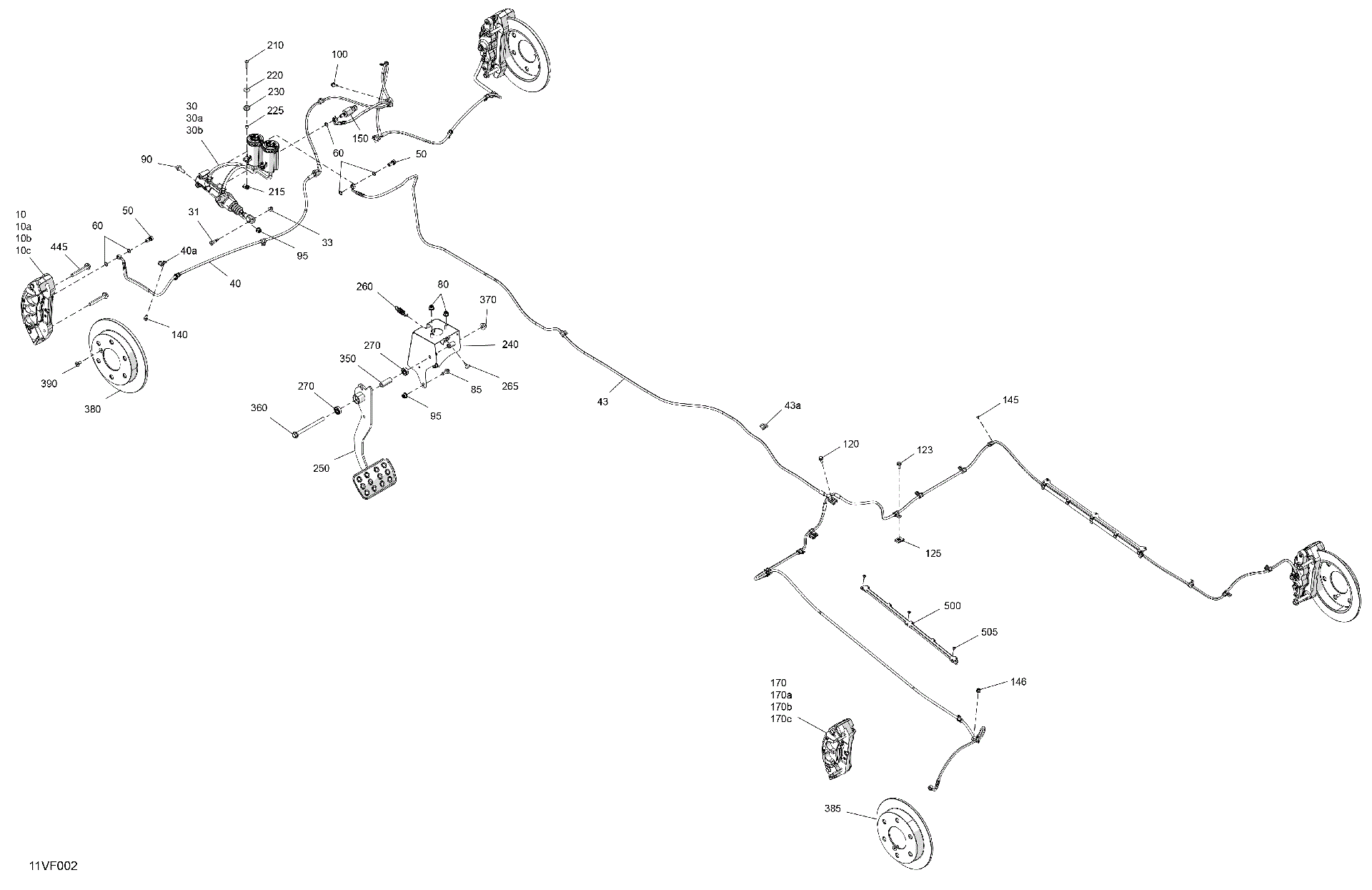 An Image of a Genuine Can-Am Parts Schematic Diagram showing the schematic - MECHANIC - BRAKE SYSTEM