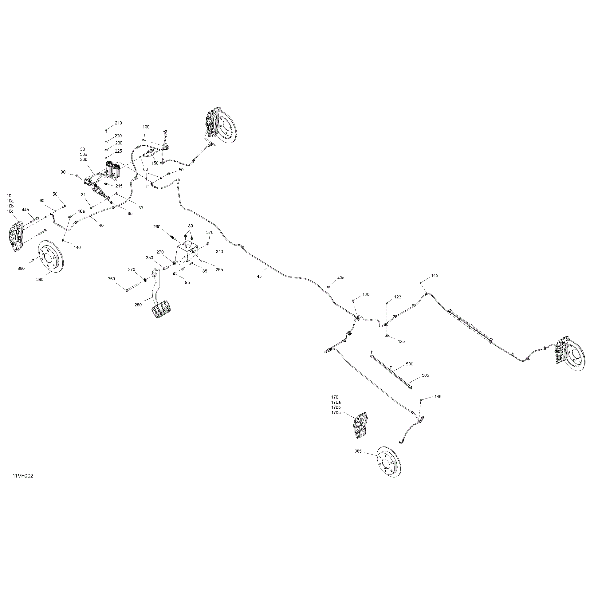 An Image of a Genuine Can-Am Parts Schematic Diagram showing the schematic - MECHANIC - BRAKE SYSTEM