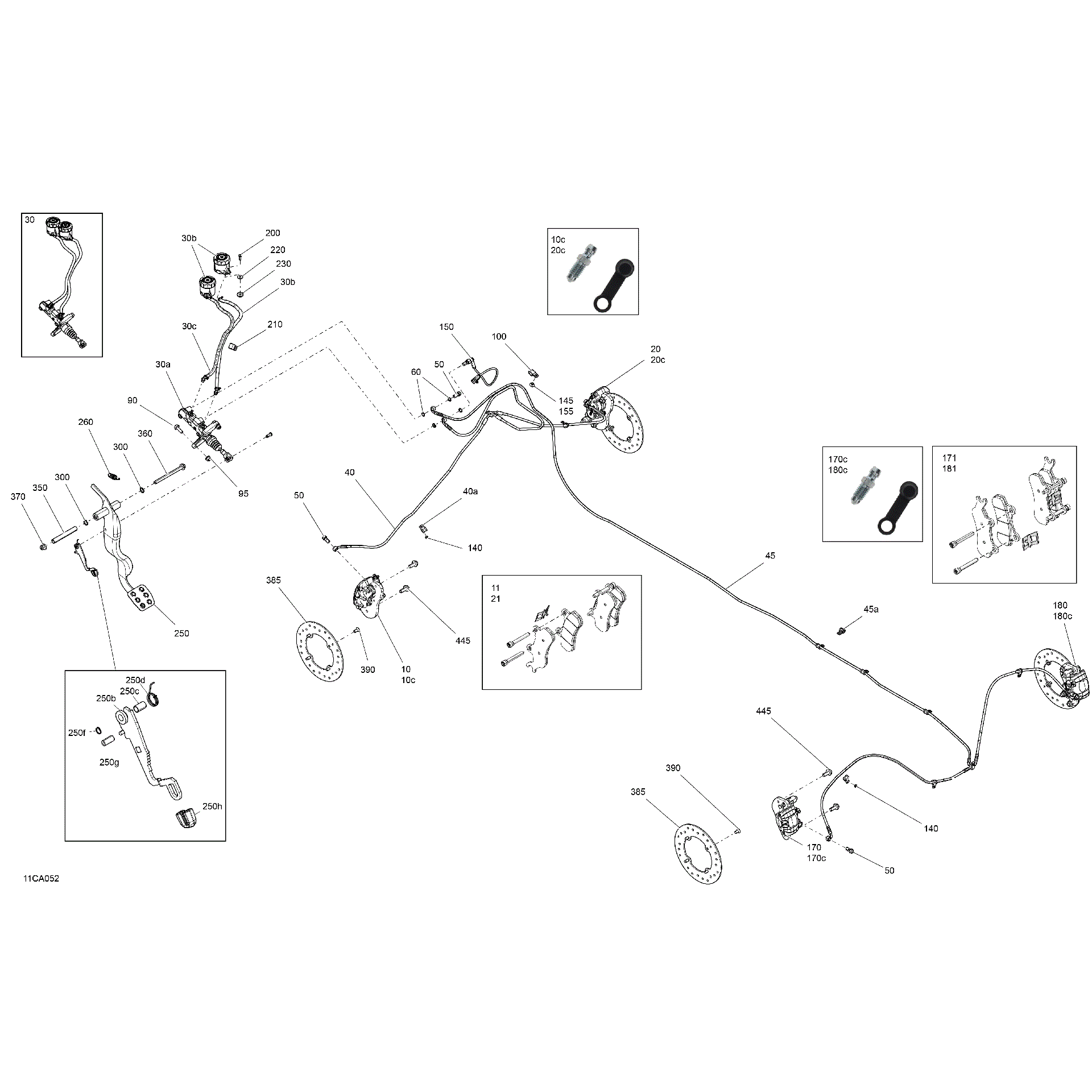An Image of a Genuine Can-Am Parts Schematic Diagram showing the schematic - MECHANIC - BRAKES