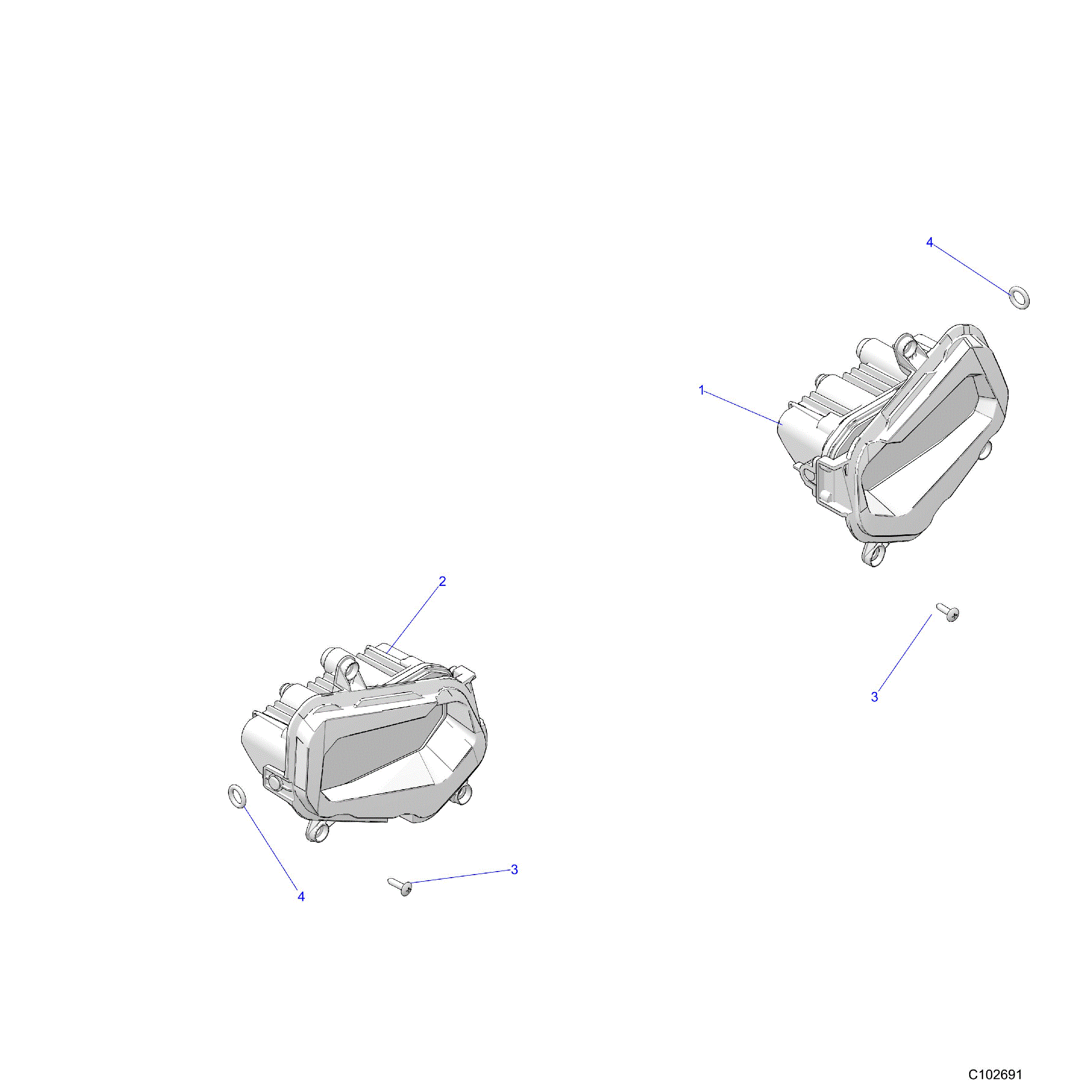 An Image of a Genuine Polaris Parts Schematic Diagram showing the schematic - ELECTRICAL: HEADLIGHTS - 2025 POLARIS SPORTSMAN 850 MUD 49S