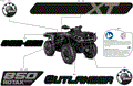 BODY - FEATURE DECALS - 2025 CAN AM OUTLANDER 850 4X4 XT - PLATINUM SILVER SATIN - (2)