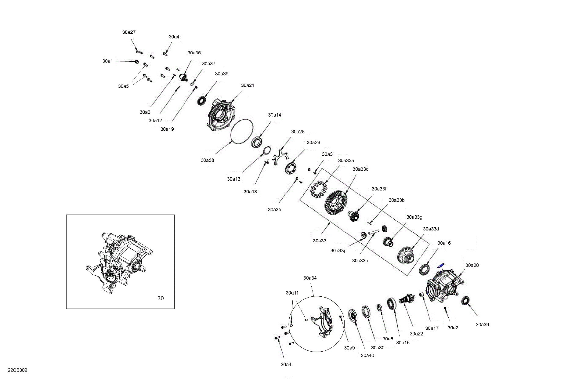 An Image of a Genuine Can-Am Parts Schematic Diagram showing the schematic - DRIVE - FINAL DRIVE UNIT