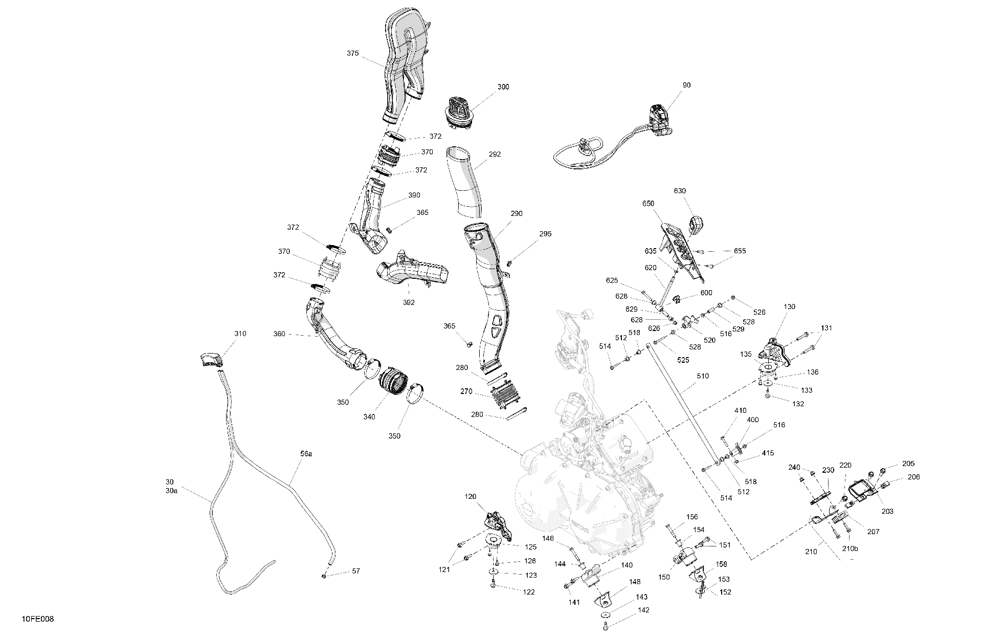 An Image of a Genuine Can-Am Parts Schematic Diagram showing the schematic - ENGINE - SYSTEM