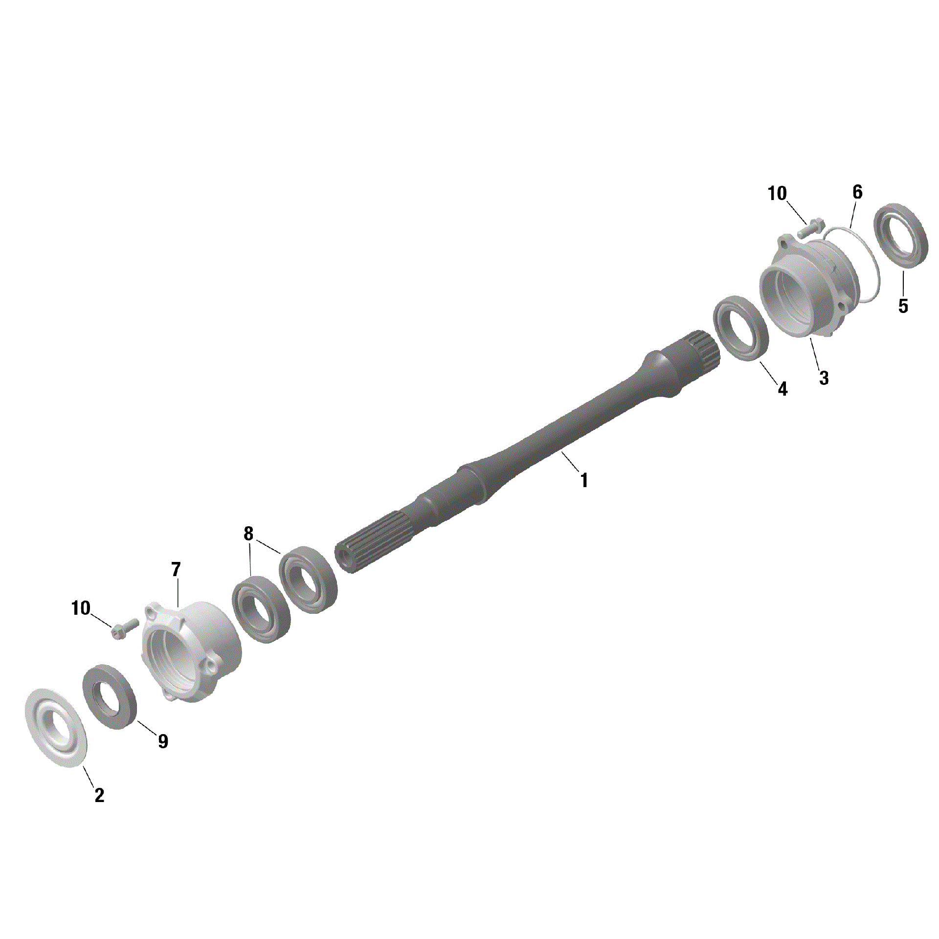 An Image of a Genuine Can-Am Parts Schematic Diagram showing the schematic - ROTAX - DRIVE SHAFT