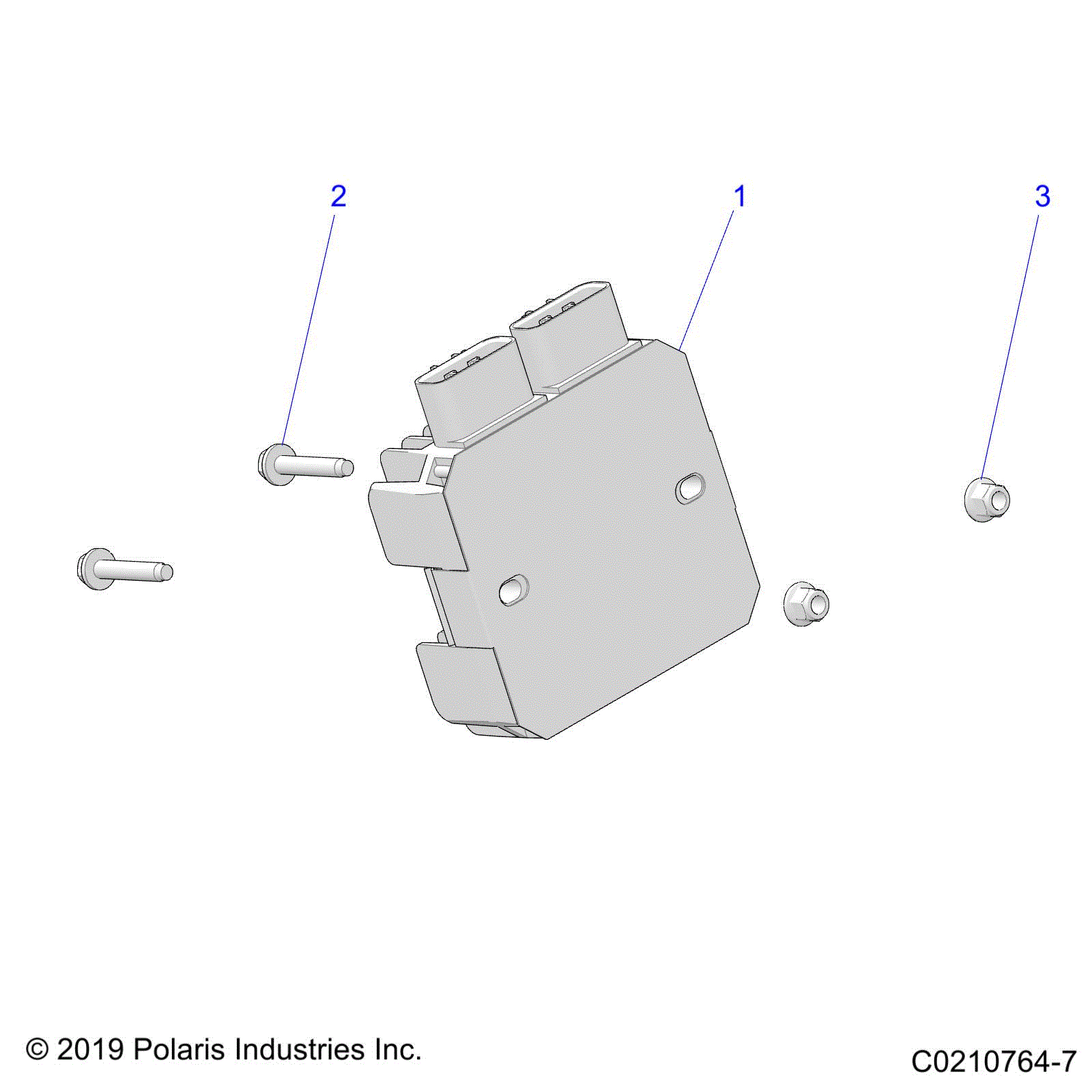 An Image of a Genuine Polaris Parts Schematic Diagram showing the schematic - ELECTRICAL: VOLTAGE REGULATOR AND MOUNTING - 2023 POLARIS SCRAMBLER XP 1000 S 55" 49S