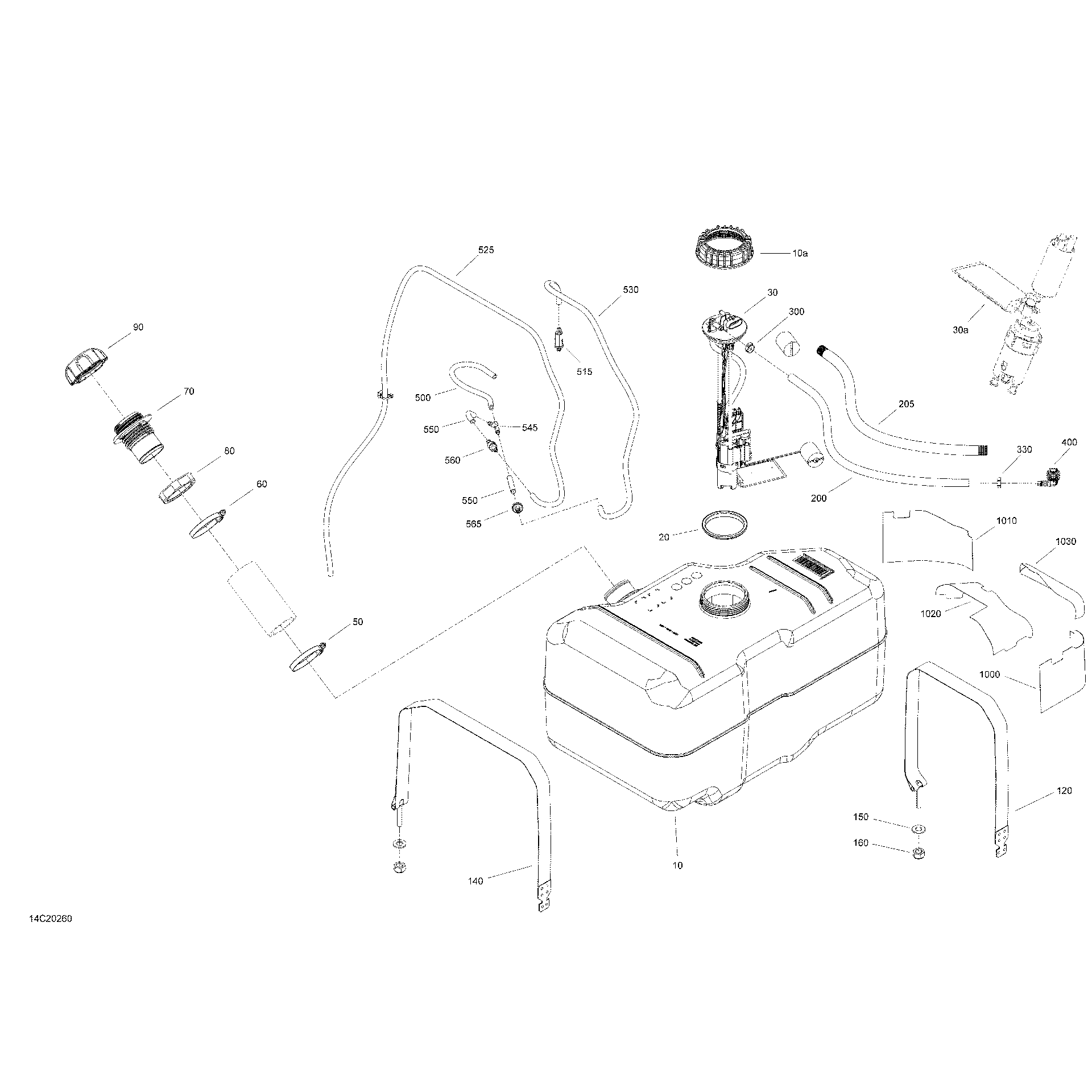 An Image of a Genuine Can-Am Parts Schematic Diagram showing the schematic - ENGINE - FUEL