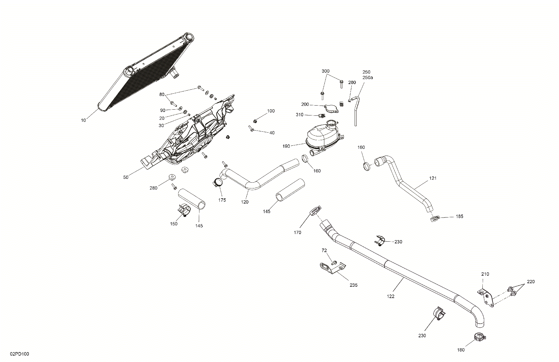 An Image of a Genuine Can-Am Parts Schematic Diagram showing the schematic - ENGINE - COOLING
