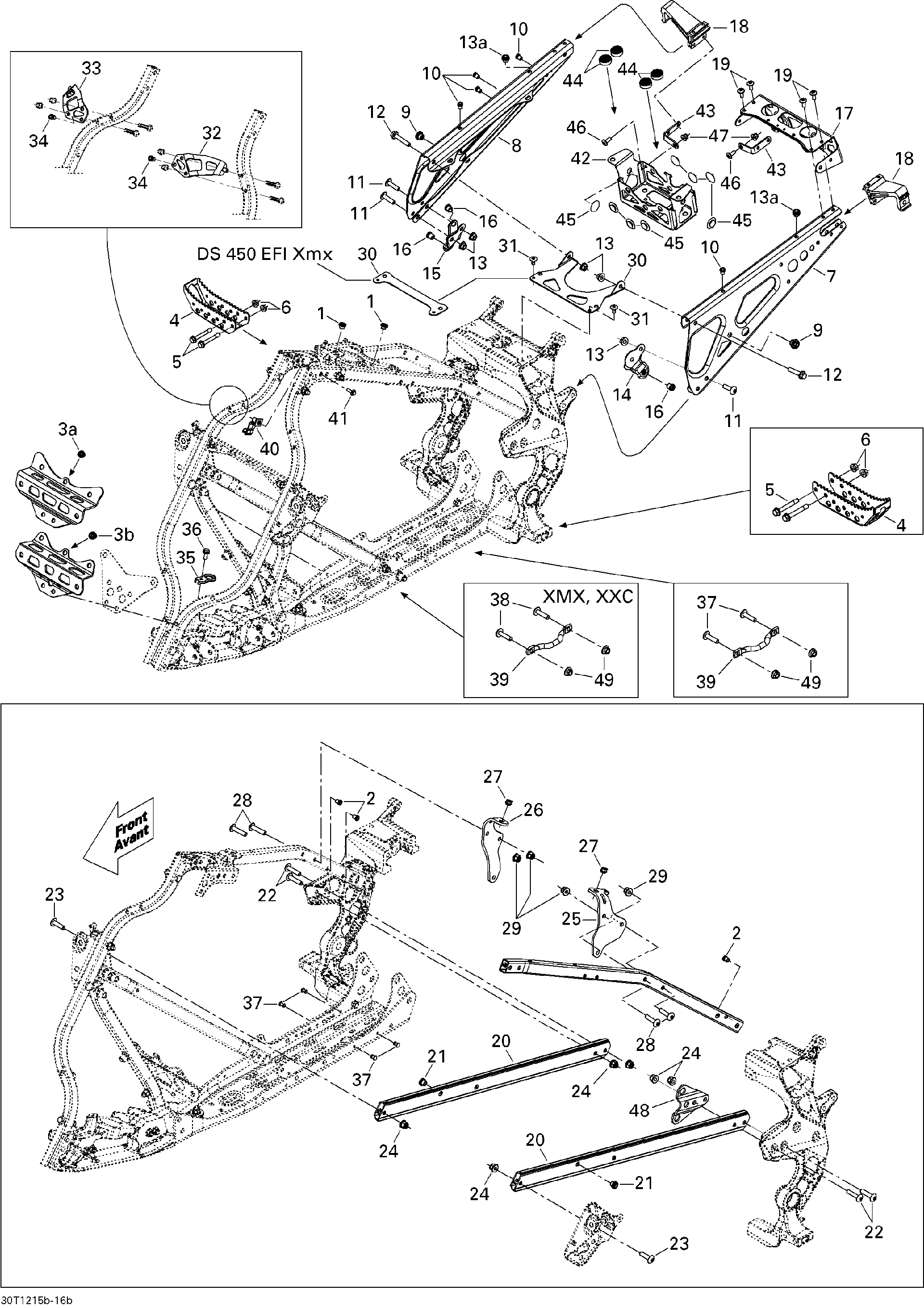 An Image of a Genuine Can-Am Parts Schematic Diagram showing the schematic - FRAME SYSTEM 2