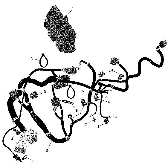 An Image of a Genuine Can-Am Parts Schematic Diagram showing the schematic - ROTAX - ENGINE HARNESS AND ELECTRONIC MODULE - HD7