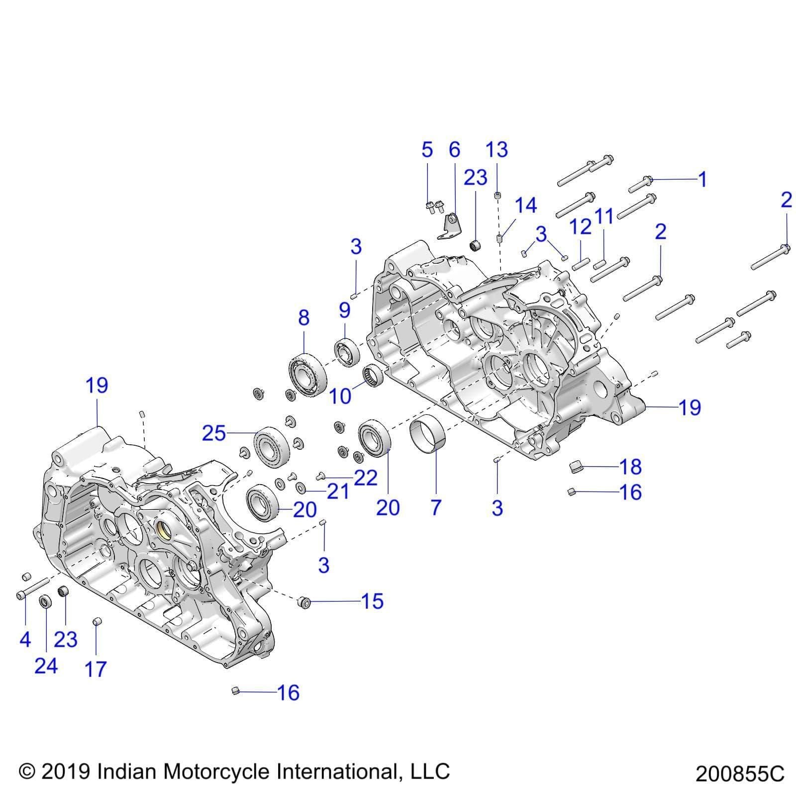 Engine, Case Asm - 2020 Indian Ftr 1200 Rally Schematic-24424 OEM Schematic