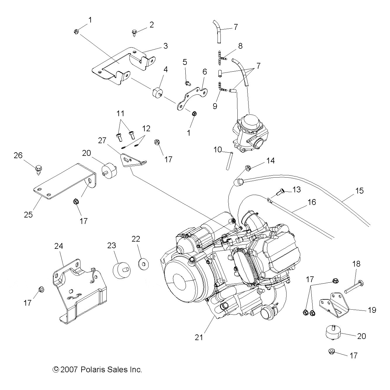 Engine/Transmission Mount, Gs B by Polaris 1015065-067 OEM Hardware P1015065-067 Off Road Express