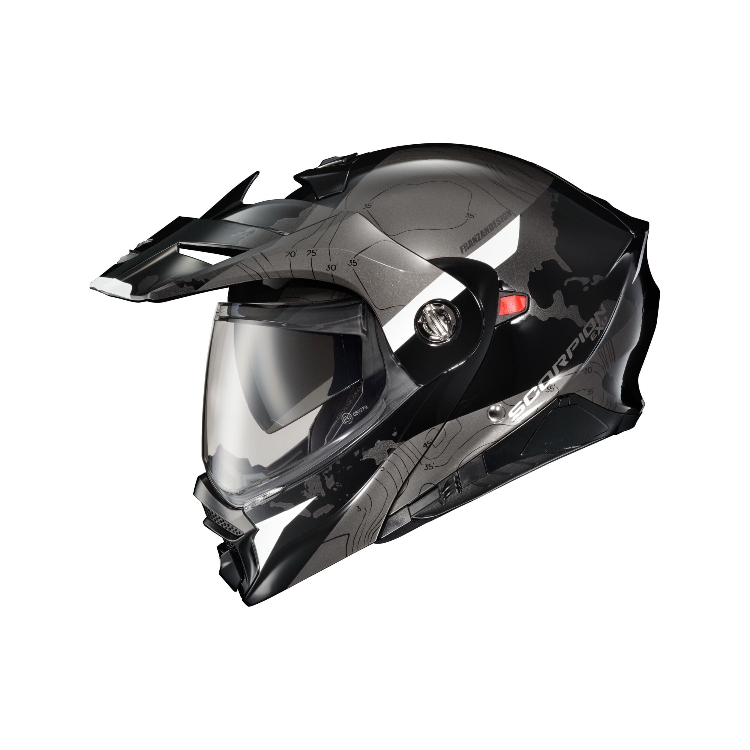 Western Powersports Modular Helmet Black/White / 2X-Large EXO-AT960 Modular Helmet Topographic by Scorpion Exo 96-1027