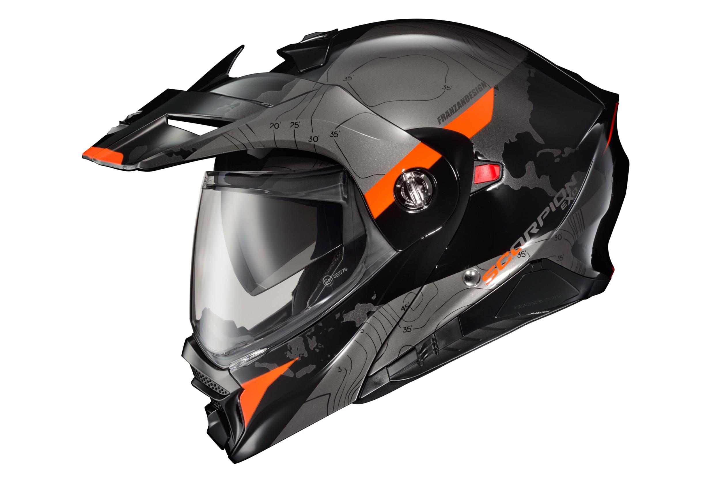 Western Powersports Modular Helmet Black/Orange / 2X-Large EXO-AT960 Modular Helmet Topographic by Scorpion Exo 96-1037