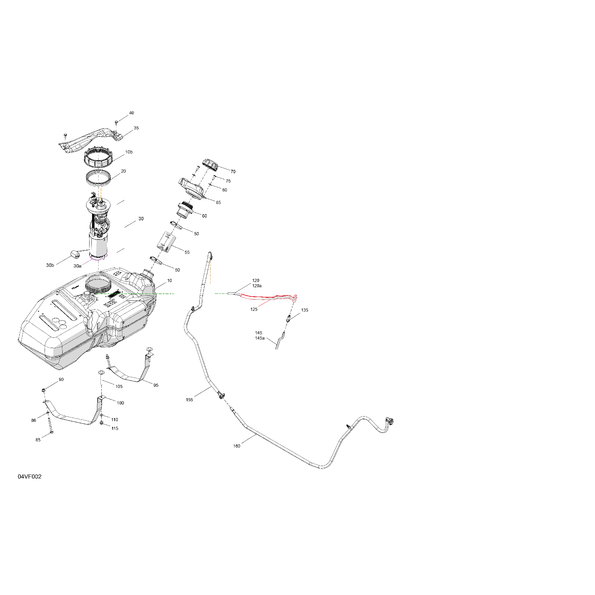 An Image of a Genuine Can-Am Parts Schematic Diagram showing the schematic - ENGINE - FUEL