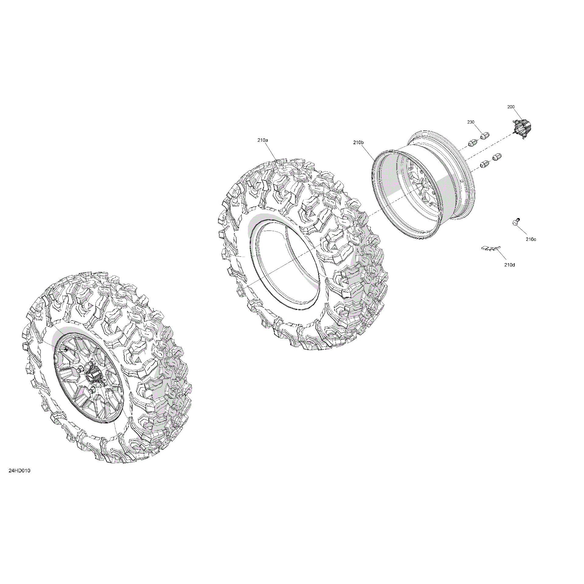 An Image of a Genuine Can-Am Parts Schematic Diagram showing the schematic - DRIVE - FRONT WHEELS