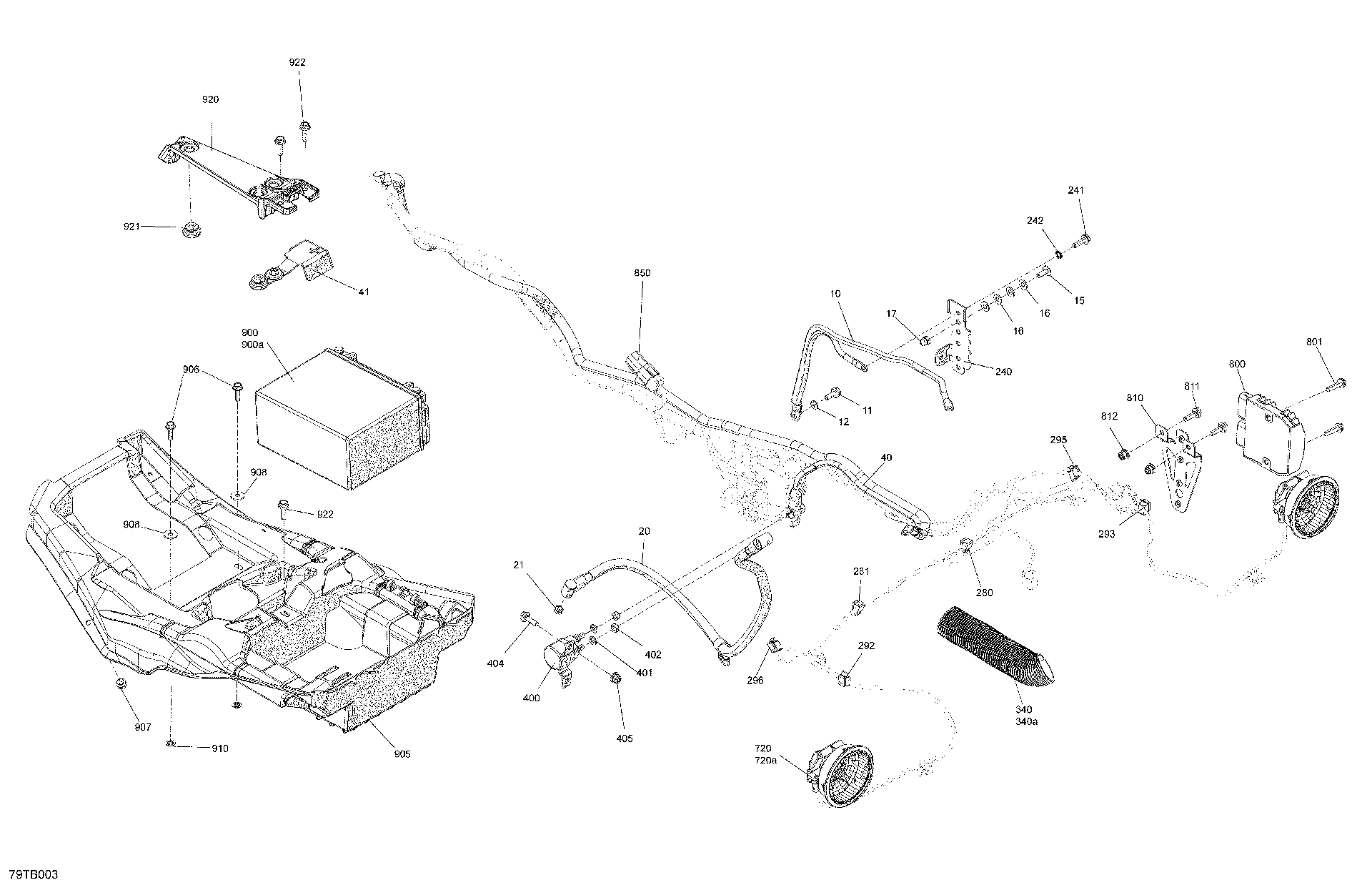 An Image of a Genuine Can-Am Parts Schematic Diagram showing the schematic - ELECTRIC - REAR SECTION