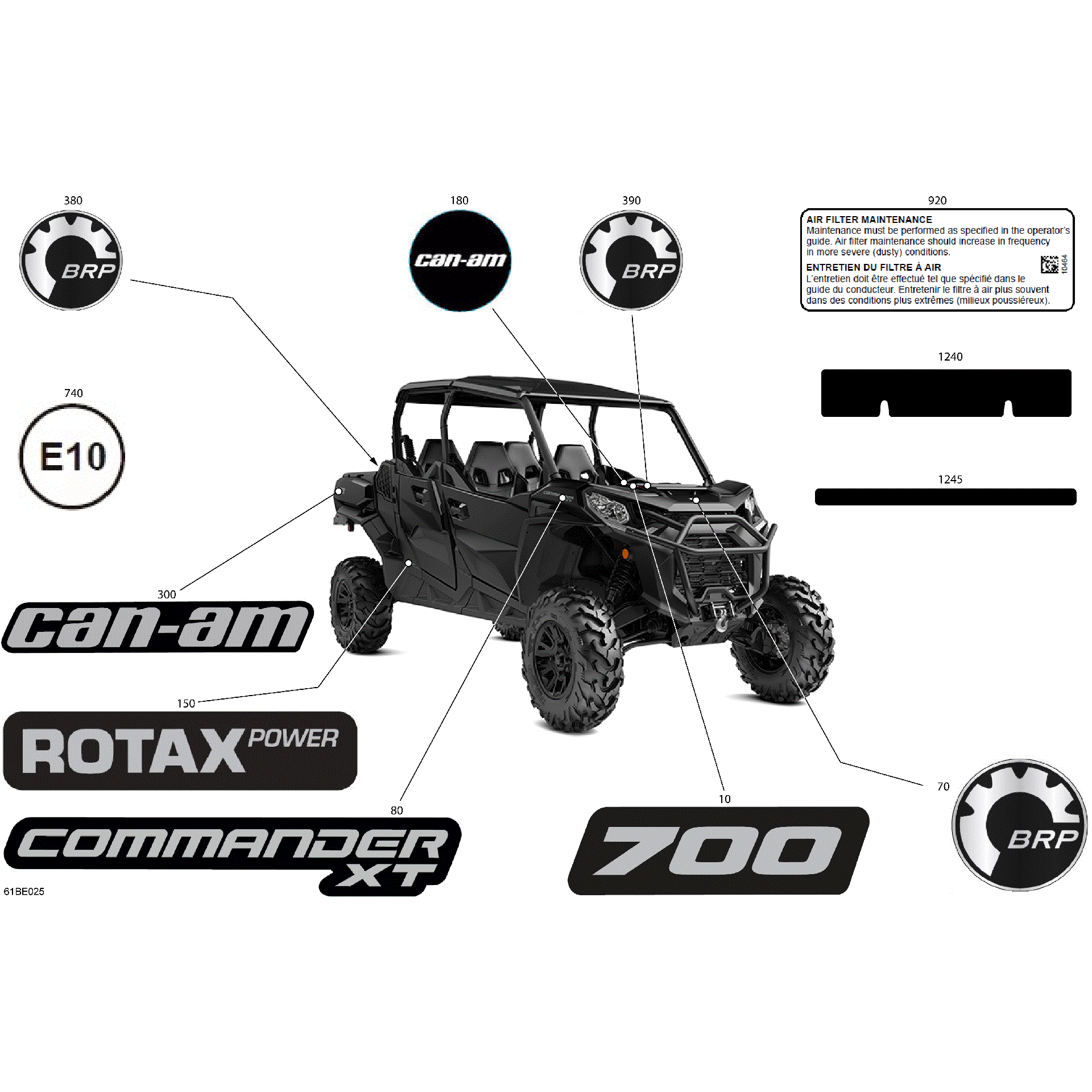 An Image of a Genuine Can-Am Parts Schematic Diagram showing the schematic - BODY - DECALS